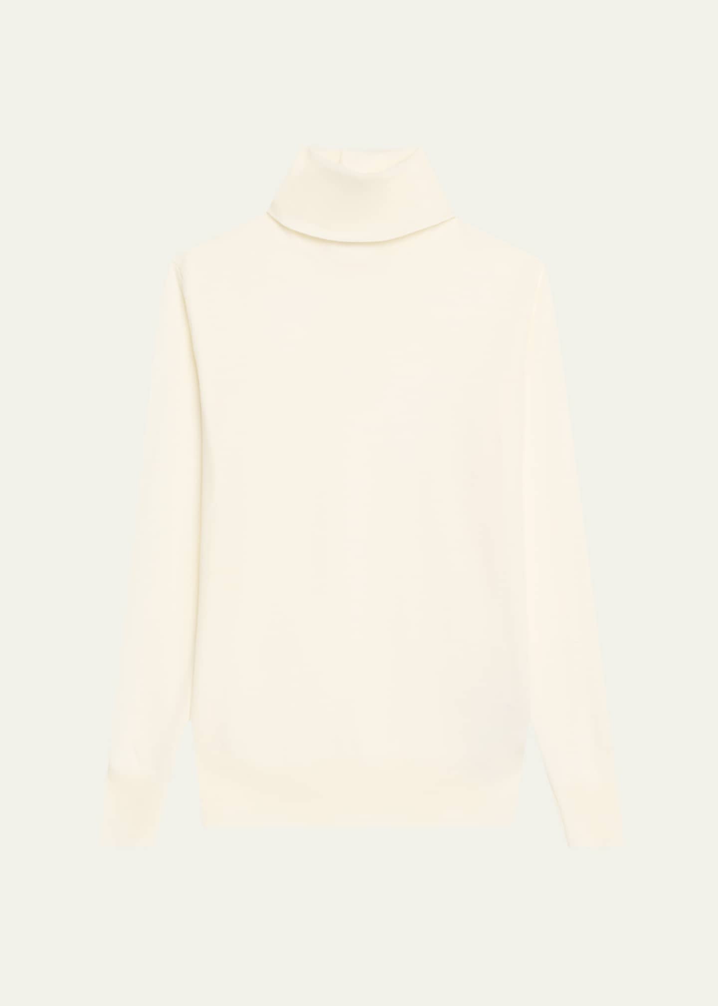 Jil Sander Turtleneck Superfine Merino Wool Lightweight Sweater Image 1 of 5