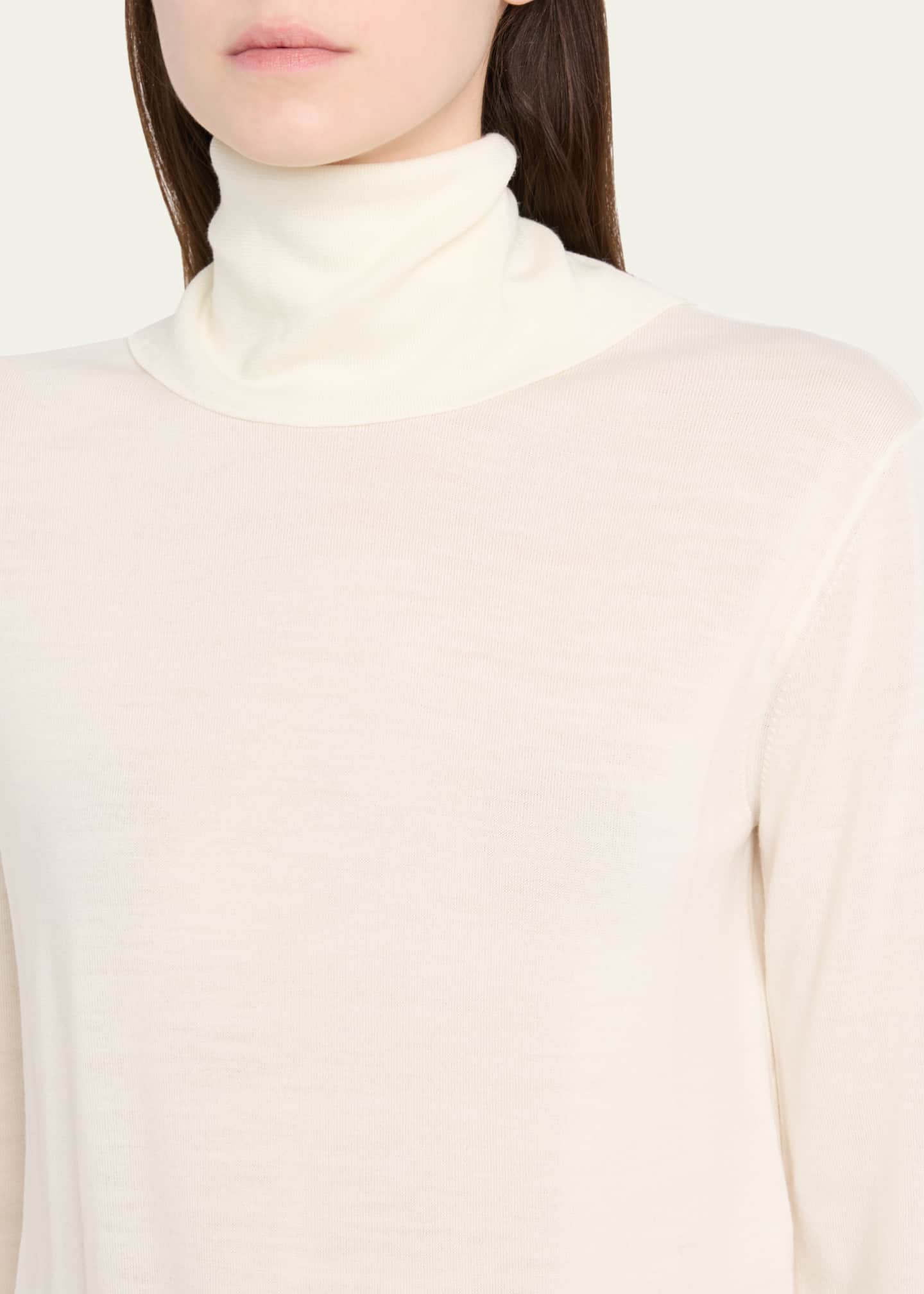 Jil Sander Turtleneck Superfine Merino Wool Lightweight Sweater Image 5 of 5
