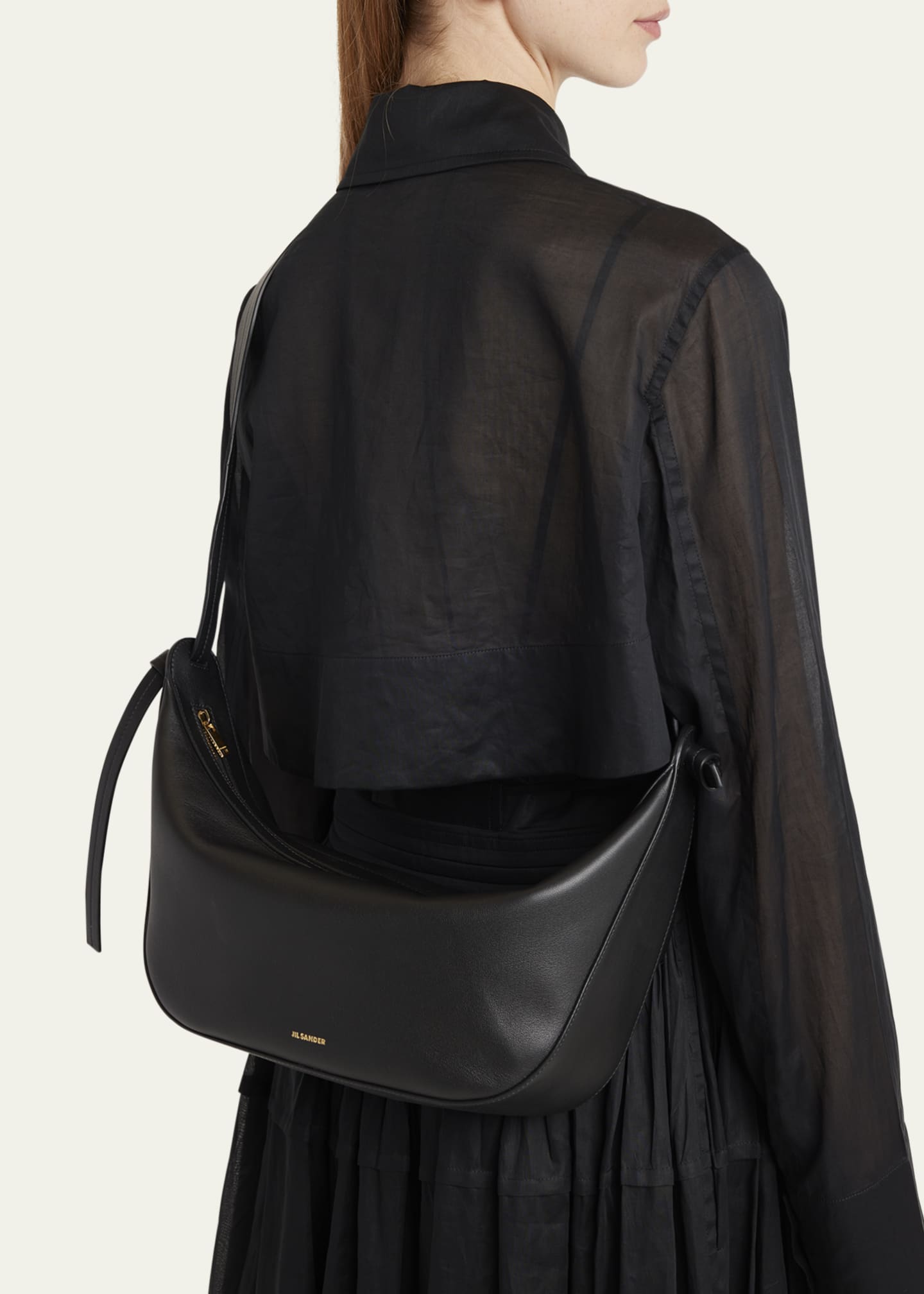 Jil Sander Knot Zip Calf Leather Crossbody Bag Image 2 of 5