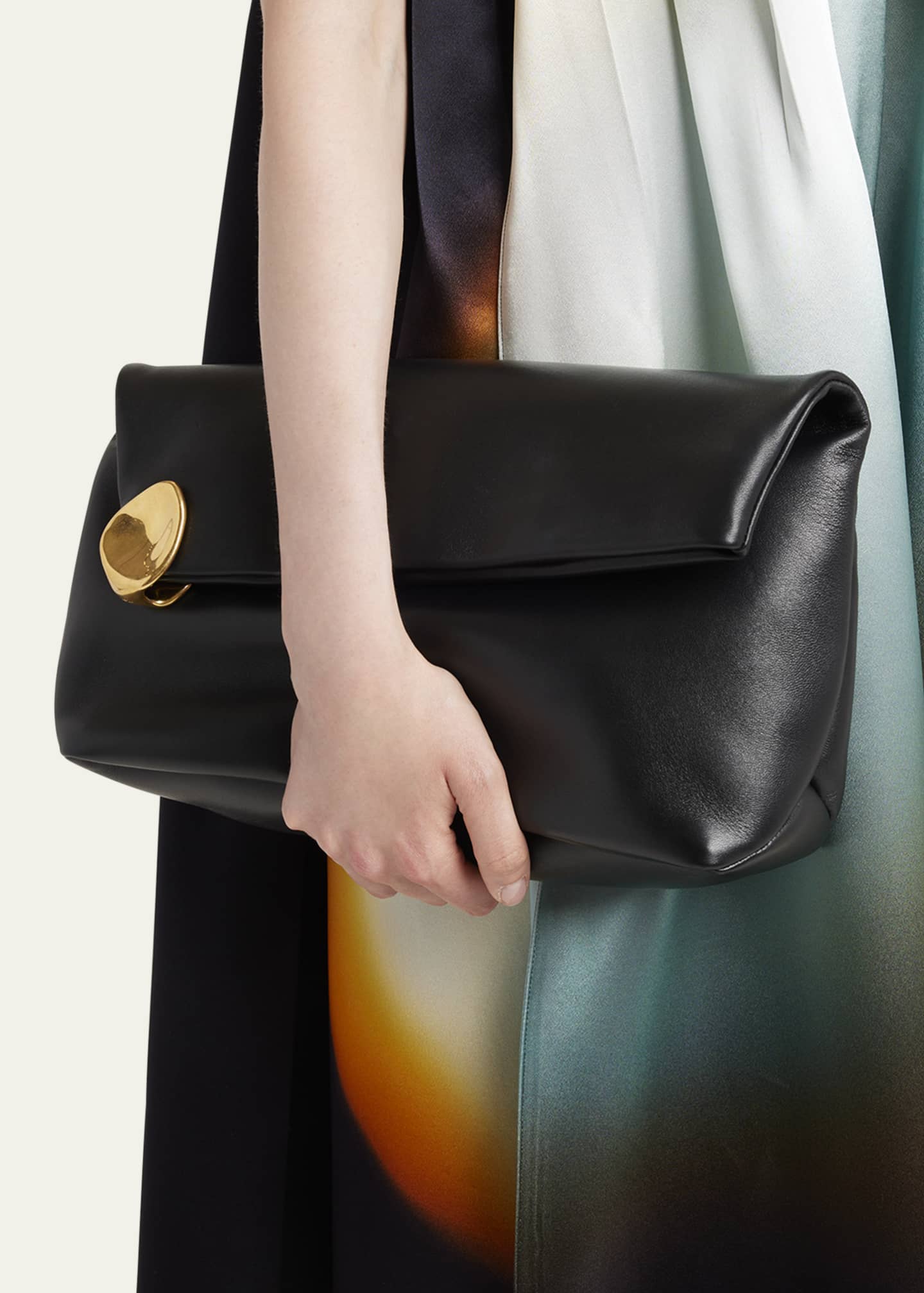 Jil Sander Jewel Pochette Leather Clutch Bag Image 2 of 5