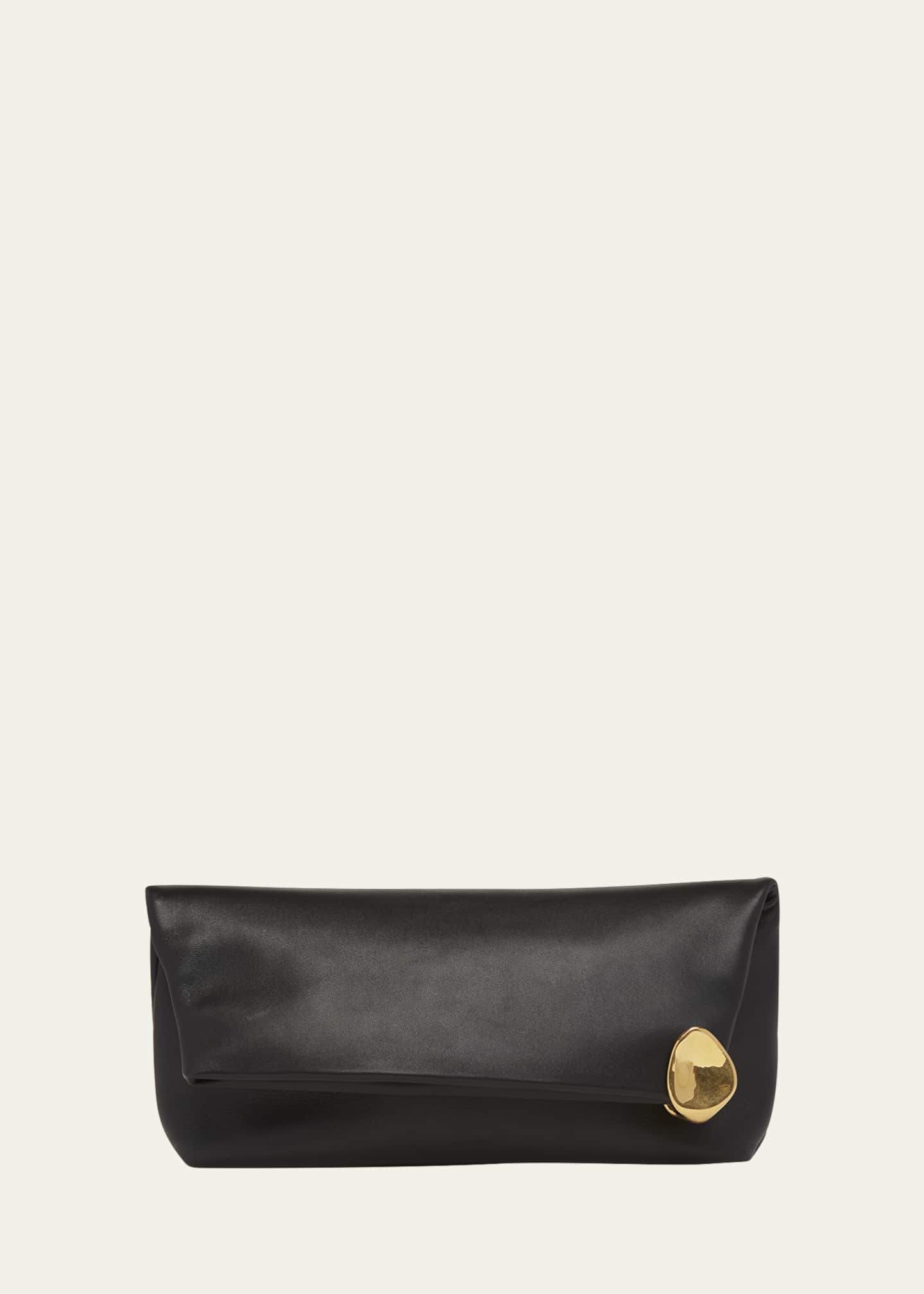 Jil Sander Jewel Pochette Leather Clutch Bag Image 1 of 5