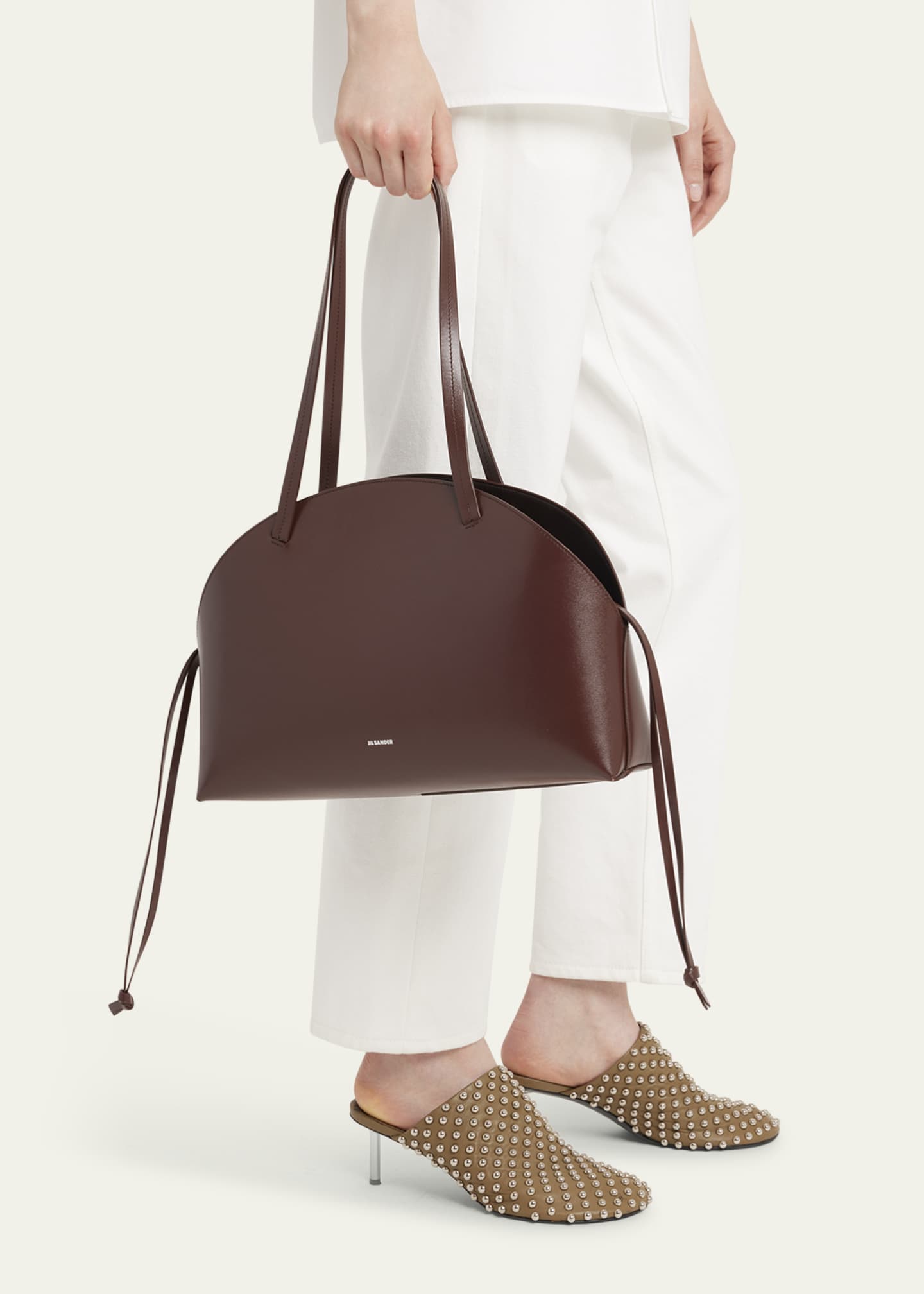 Jil Sander Curve Medium Leather Shoulder Bag Image 2 of 5