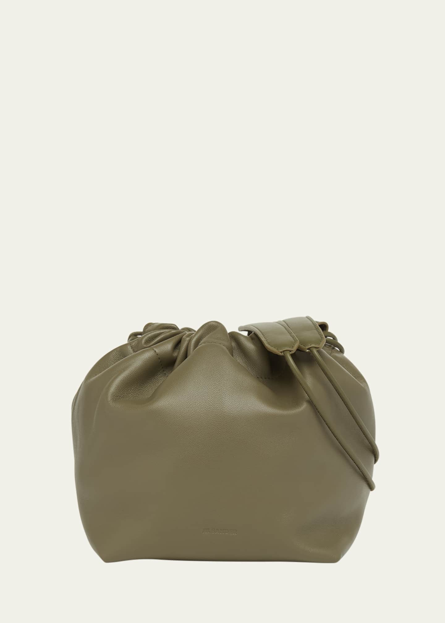 Jil Sander Dumpling Medium Drawstring Leather Crossbody Bag Image 1 of 5