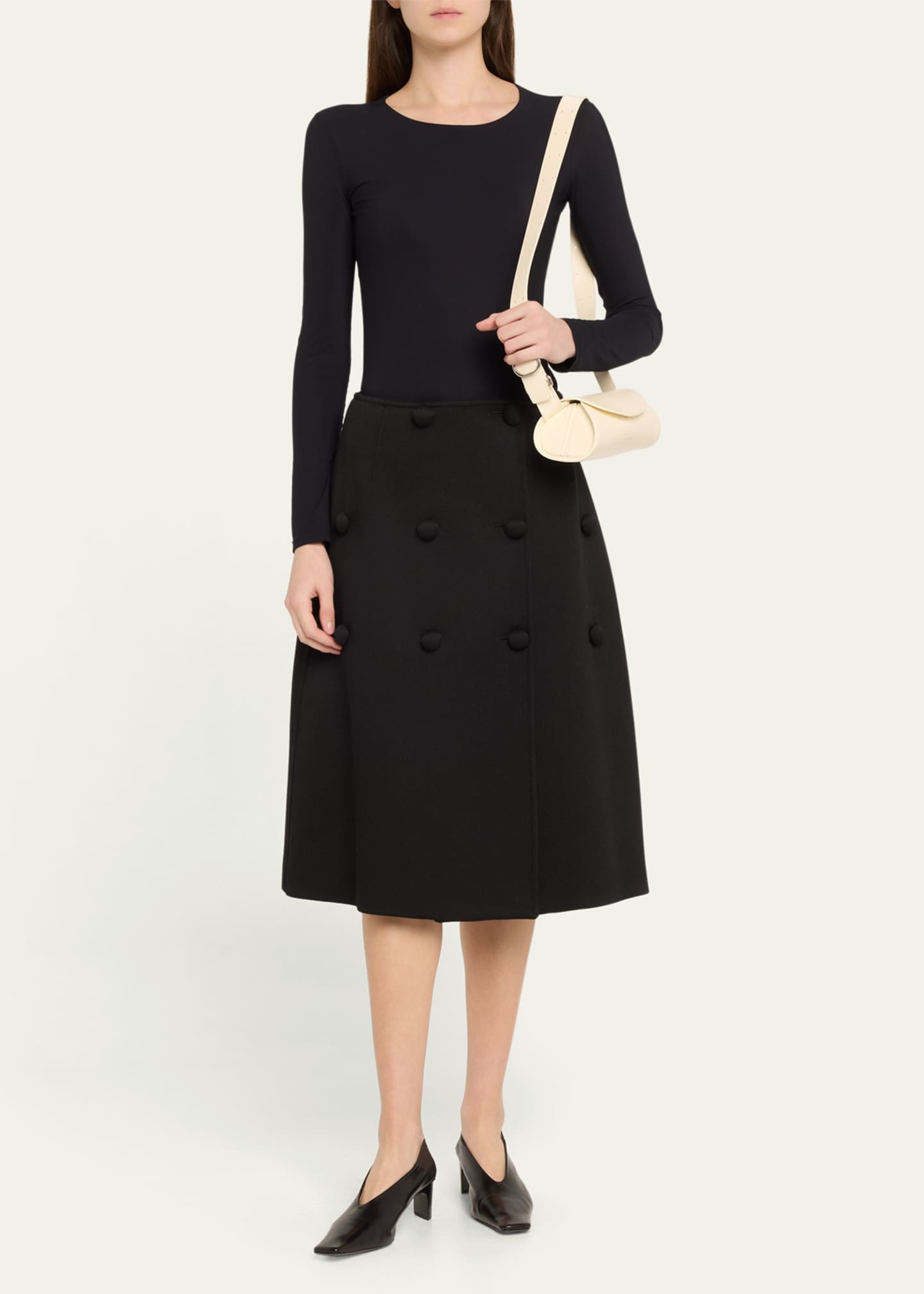 Jil Sander Cannolo Mini Flap Leather Shoulder Bag Image 5 of 6