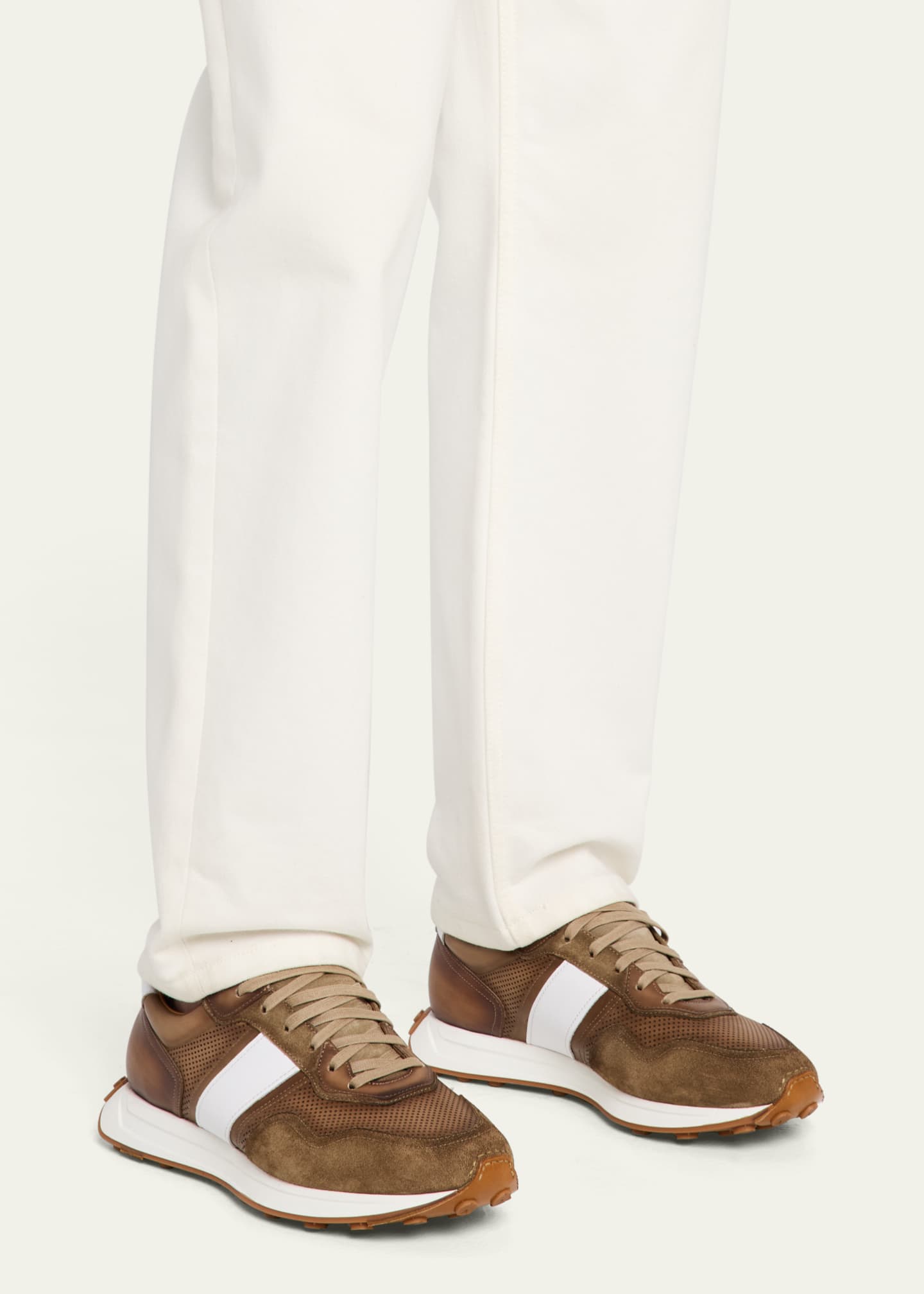 Magnanni Men's Romero Perforated Leather Runner Sneakers Image 2 of 6