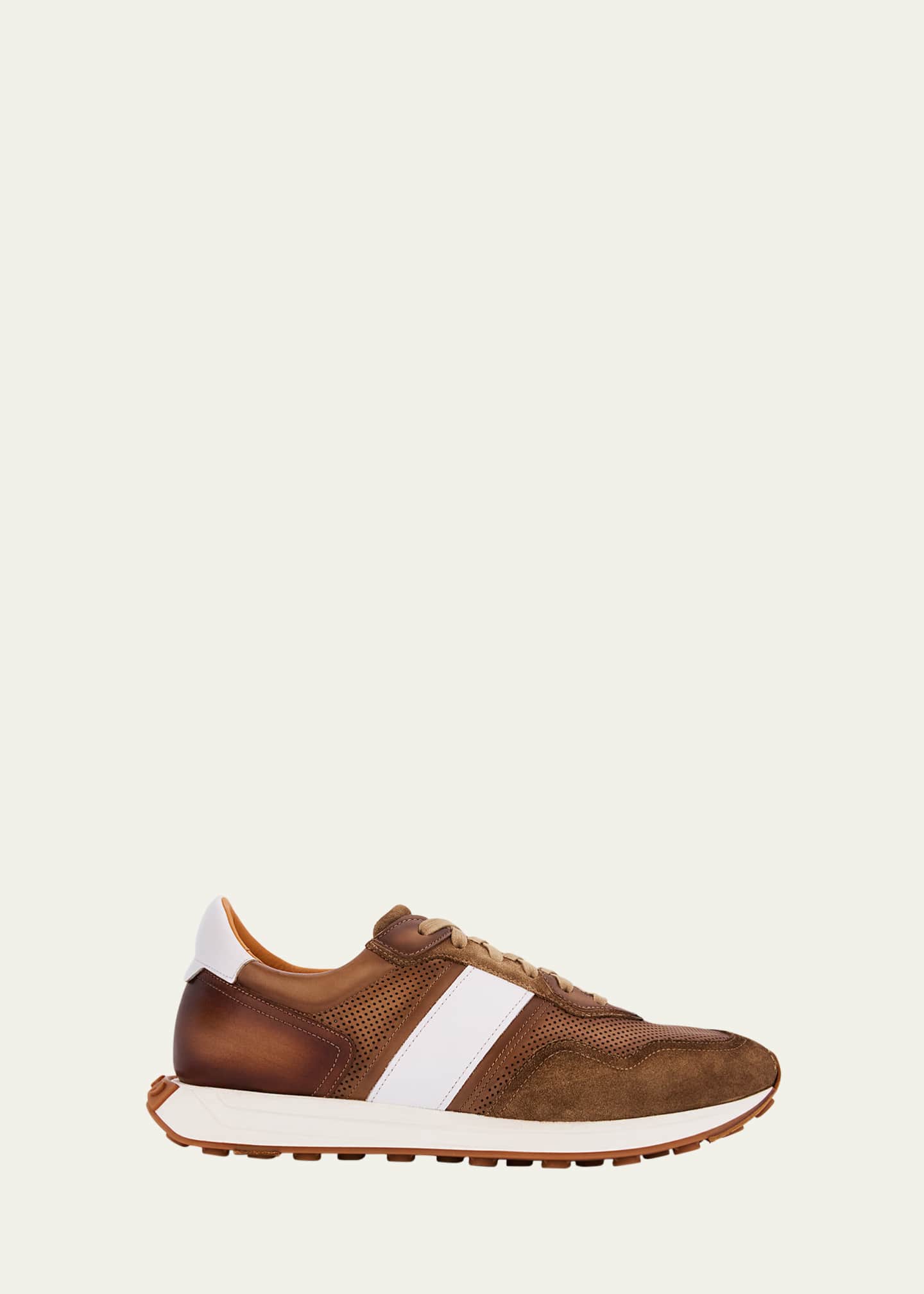 Magnanni Men's Romero Perforated Leather Runner Sneakers Image 1 of 6