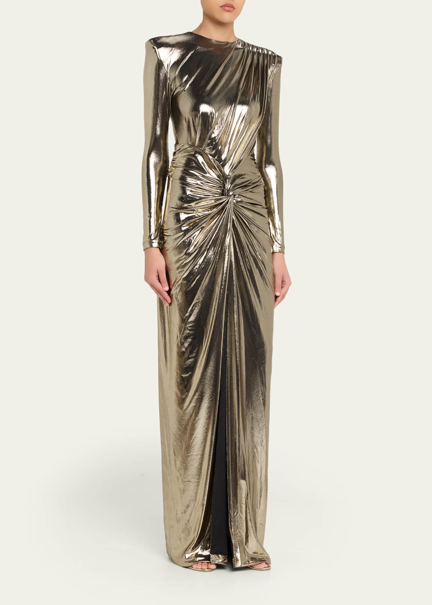Retrofete Fenella Metallic Long-Sleeve Twist Dress - Bergdorf Goodman