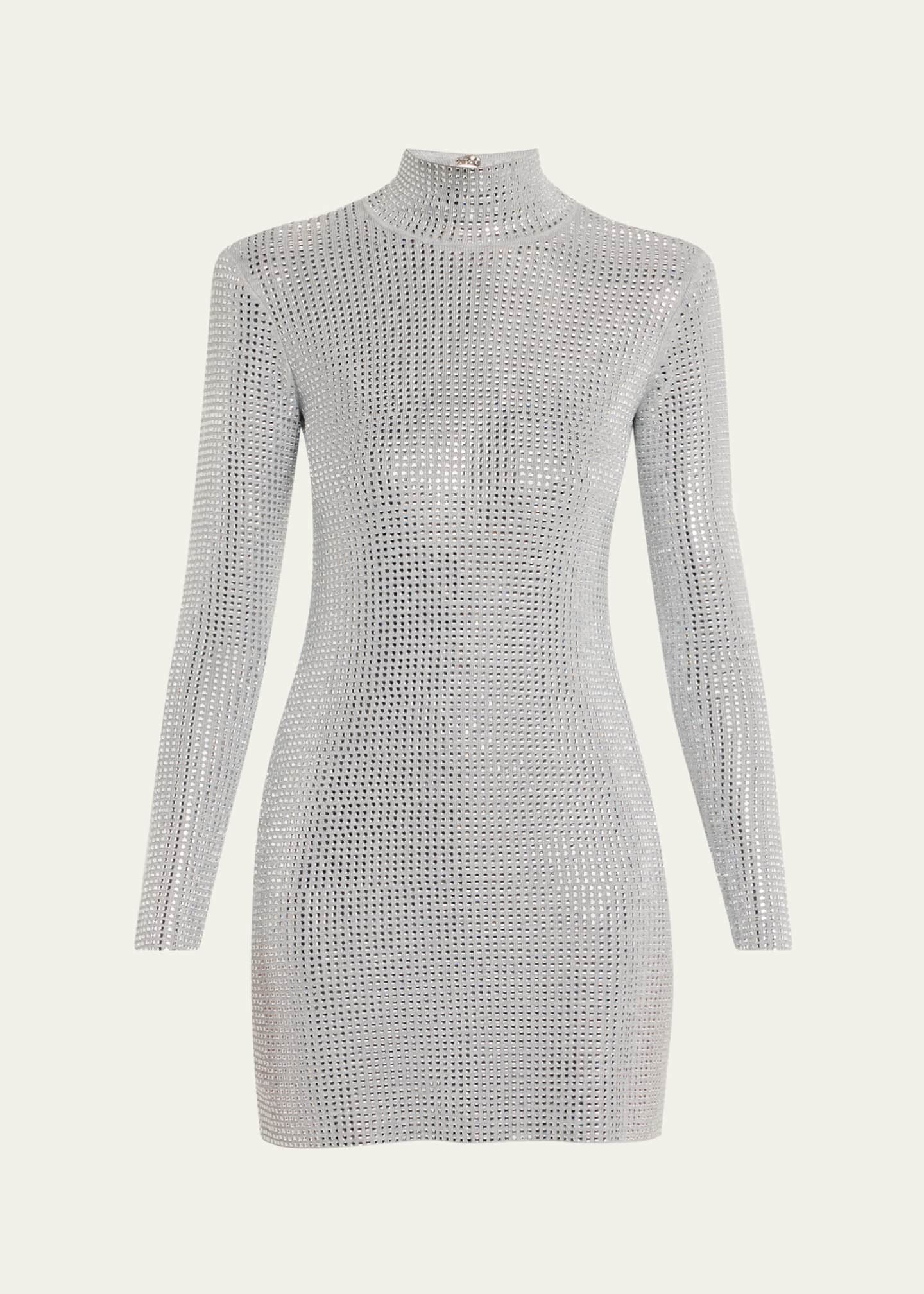 Retrofete Aisling Embellished Mock-Neck Mini Dress Image 1 of 5