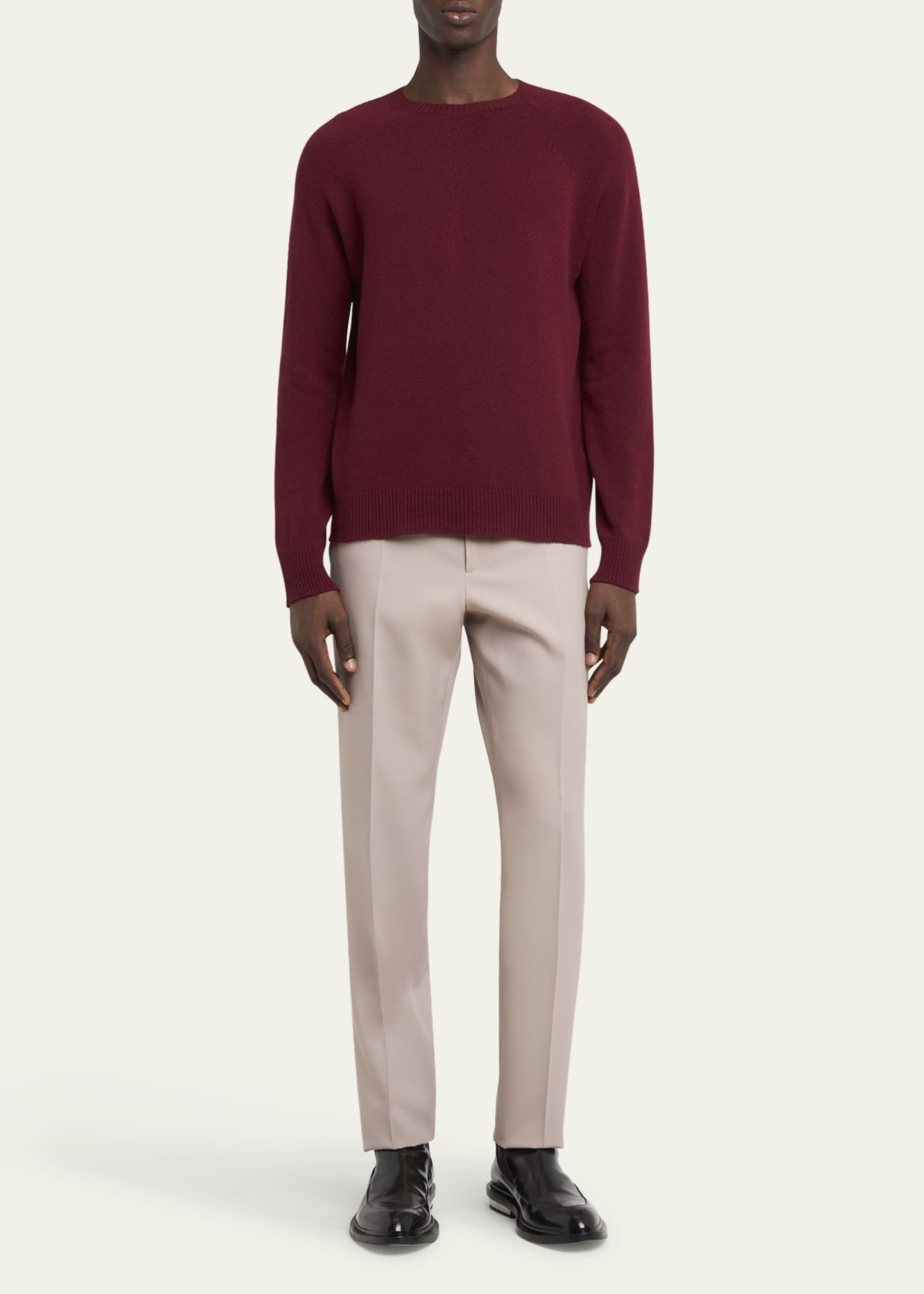 Jil Sander Men's Wool-Cashmere Crew Sweater Image 2 of 5