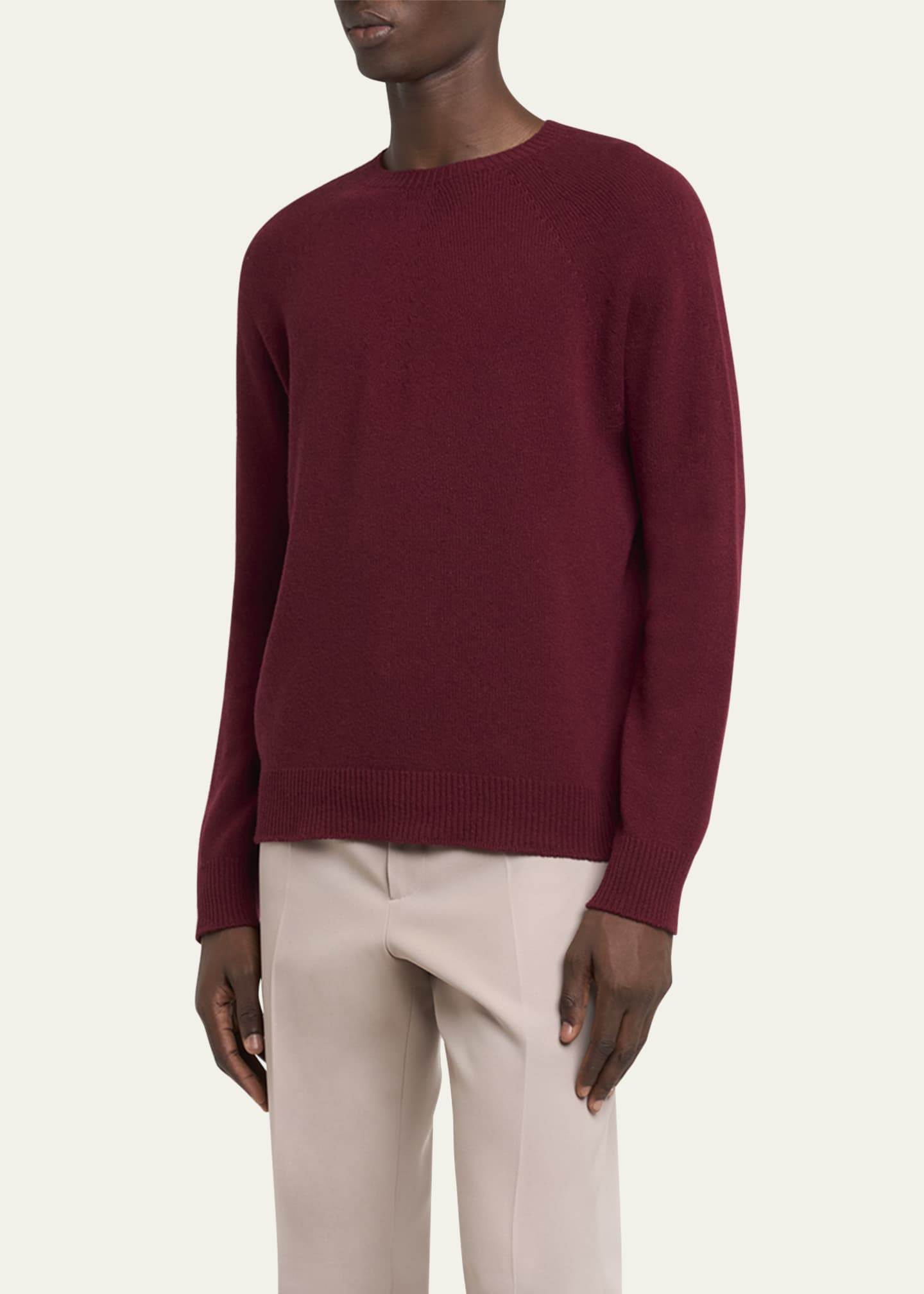 Jil Sander Men's Wool-Cashmere Crew Sweater Image 4 of 5
