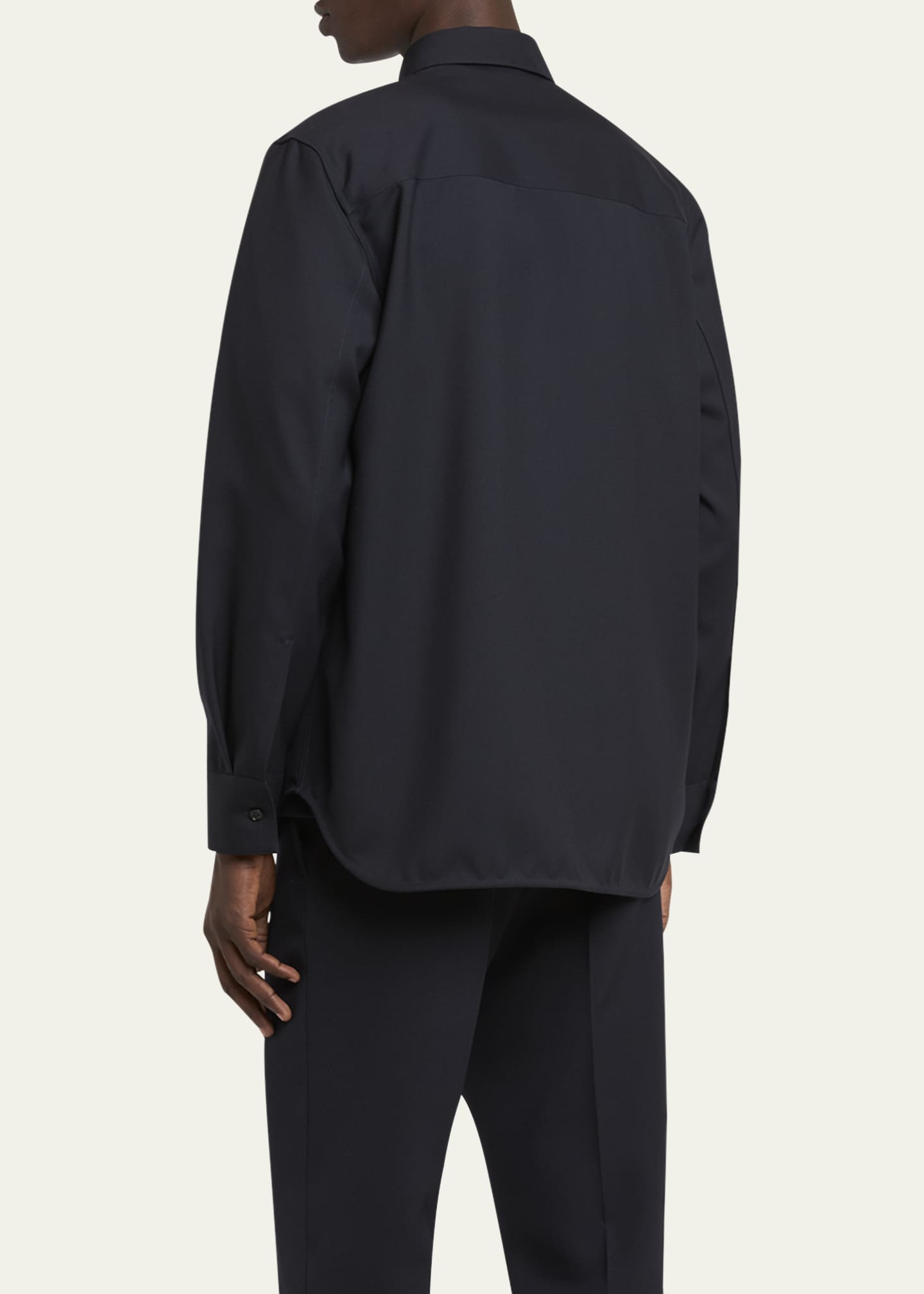 Jil Sander Men's Wool Two-Pocket Work Shirt Image 3 of 5