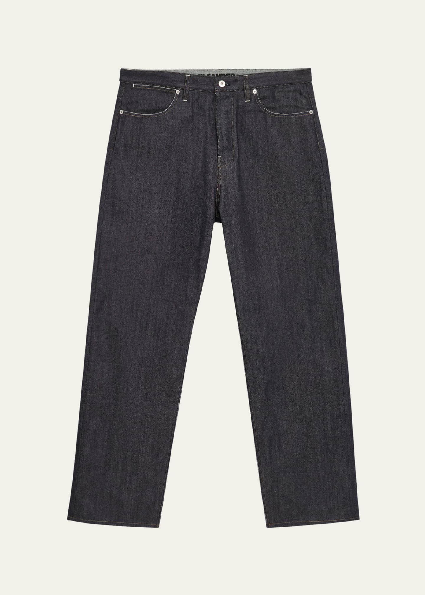 Jil Sander Men's Raw Denim Relaxed-Fit Jeans Image 1 of 5