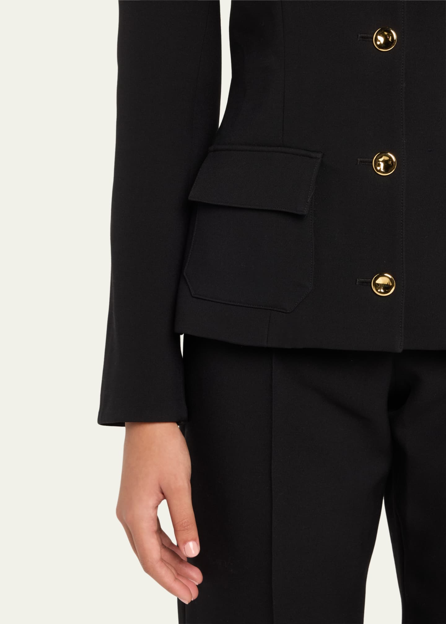 Brandon Maxwell The Gage Fitted Button Up Wool Jacket Image 5 of 5