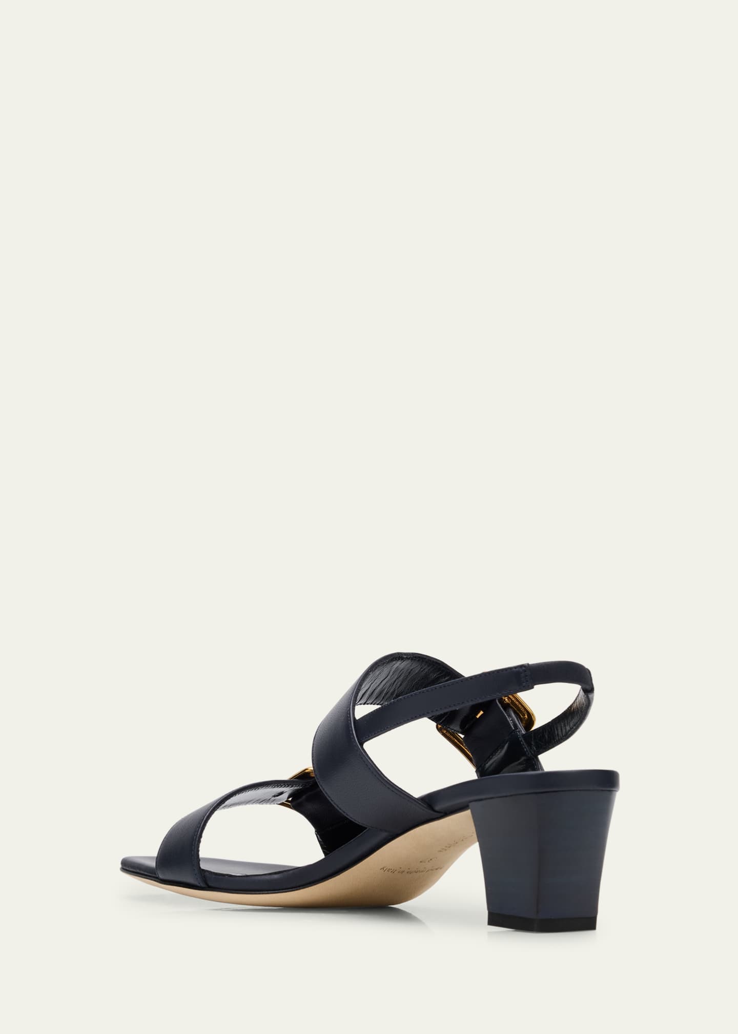 Manolo Blahnik Leather Dual-Buckle Slingback Sandals Image 2 of 4