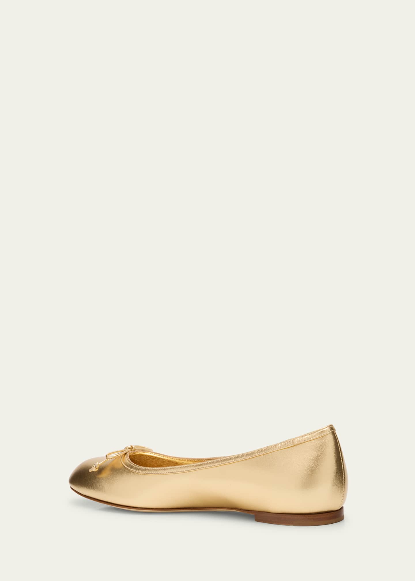 Manolo Blahnik Veralli Metallic Bow Ballerina Flats Image 2 of 4
