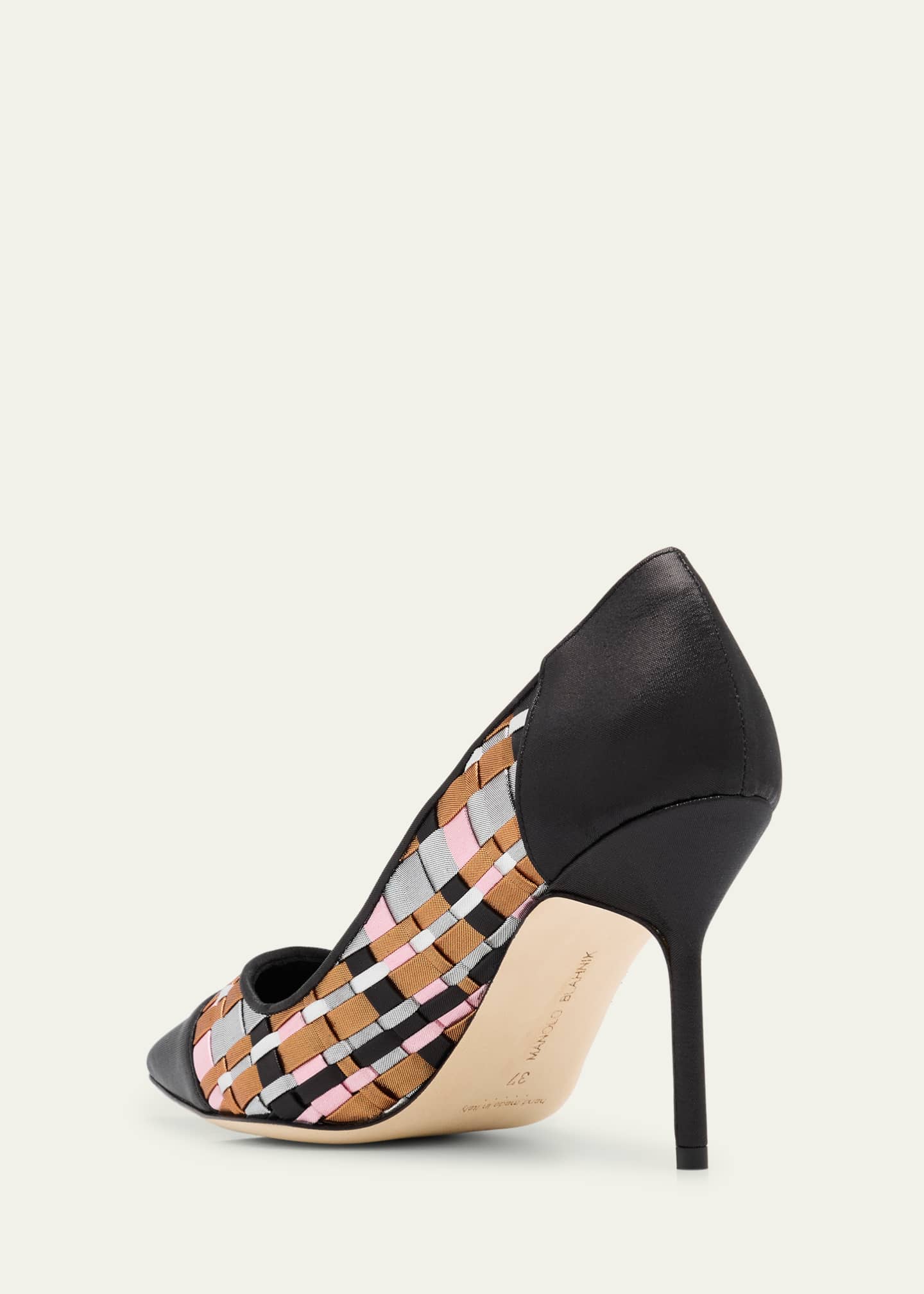Capcour Basketweave Cap-Toe Pumps