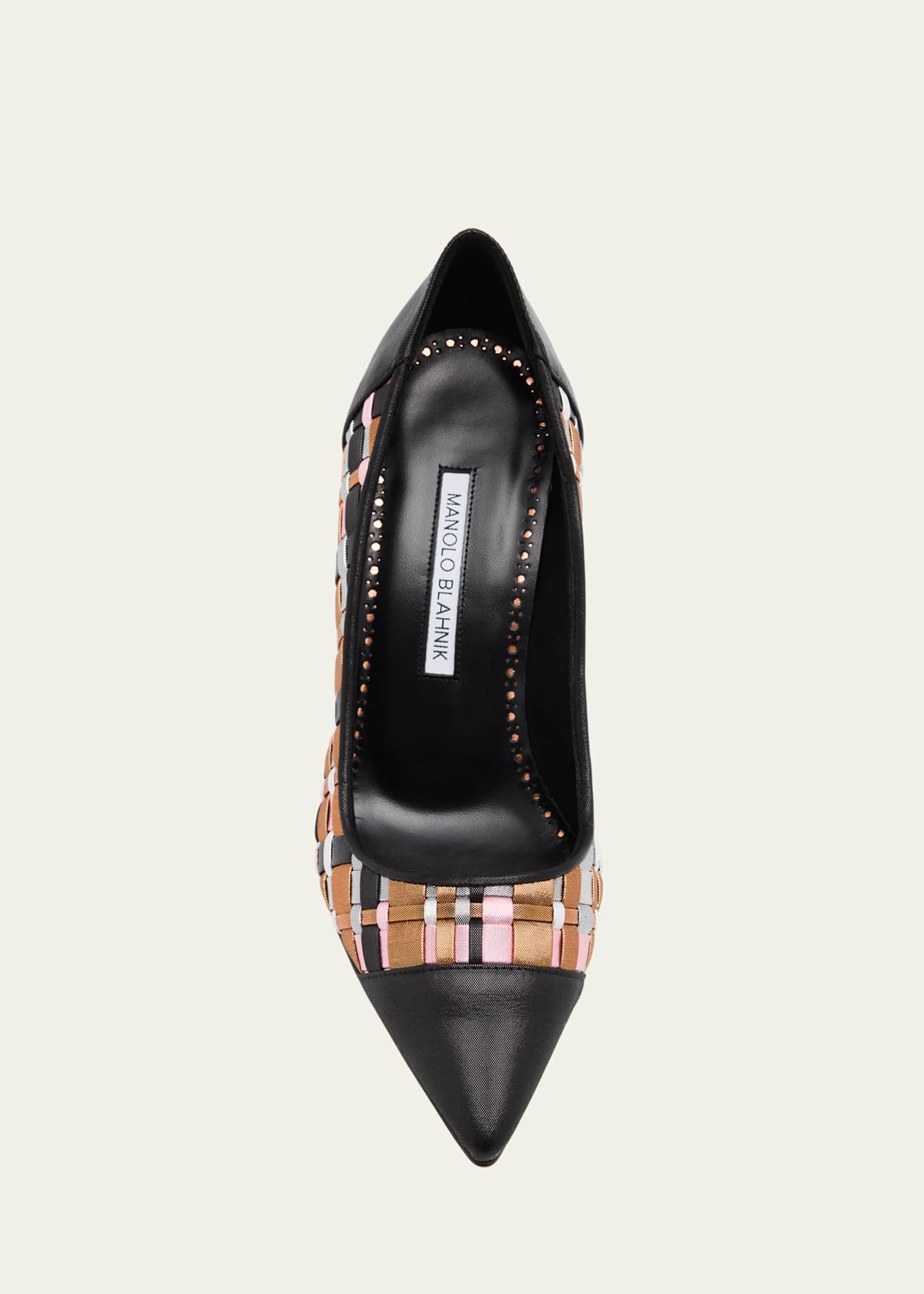Capcour Basketweave Cap-Toe Pumps