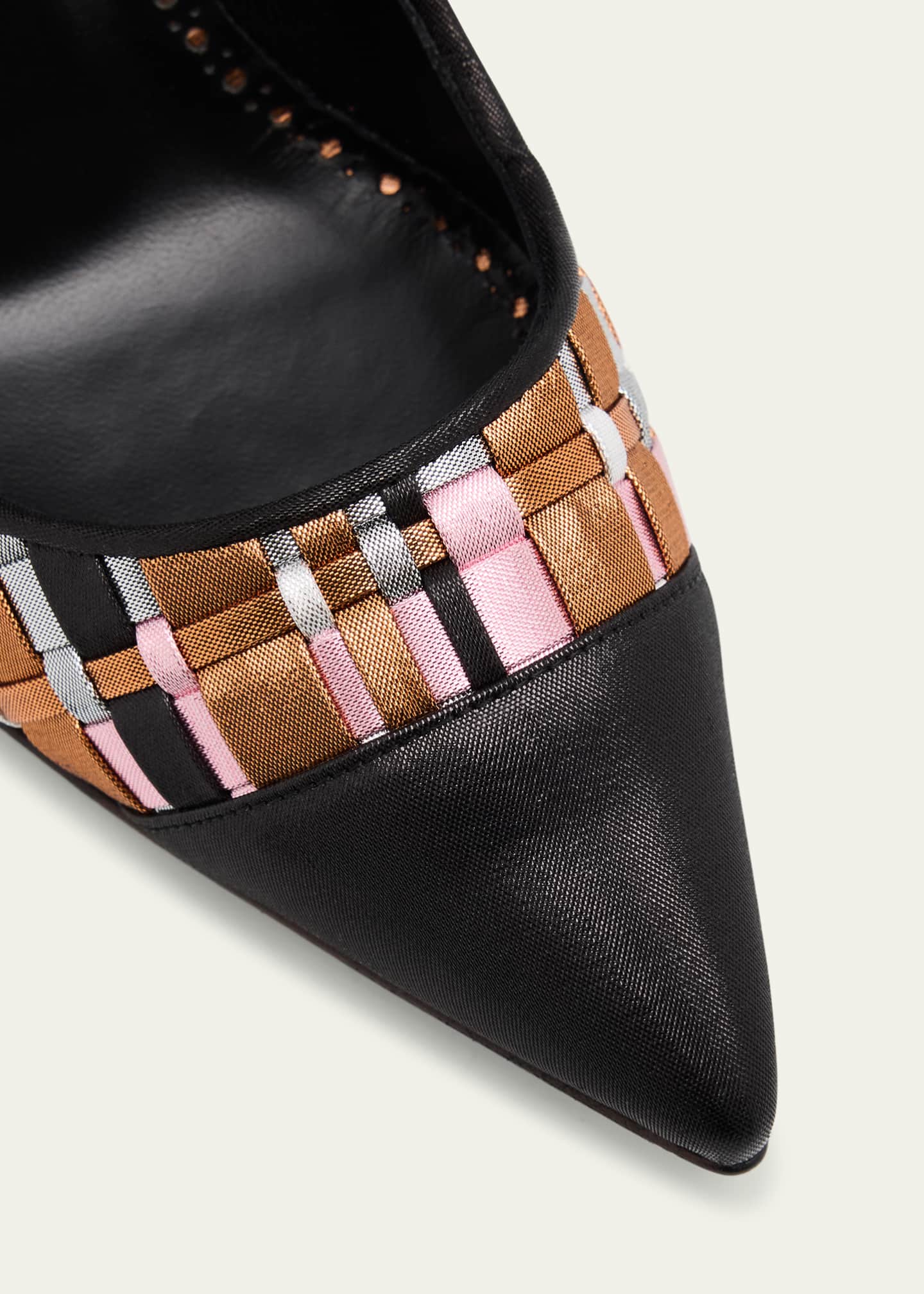 Capcour Basketweave Cap-Toe Pumps