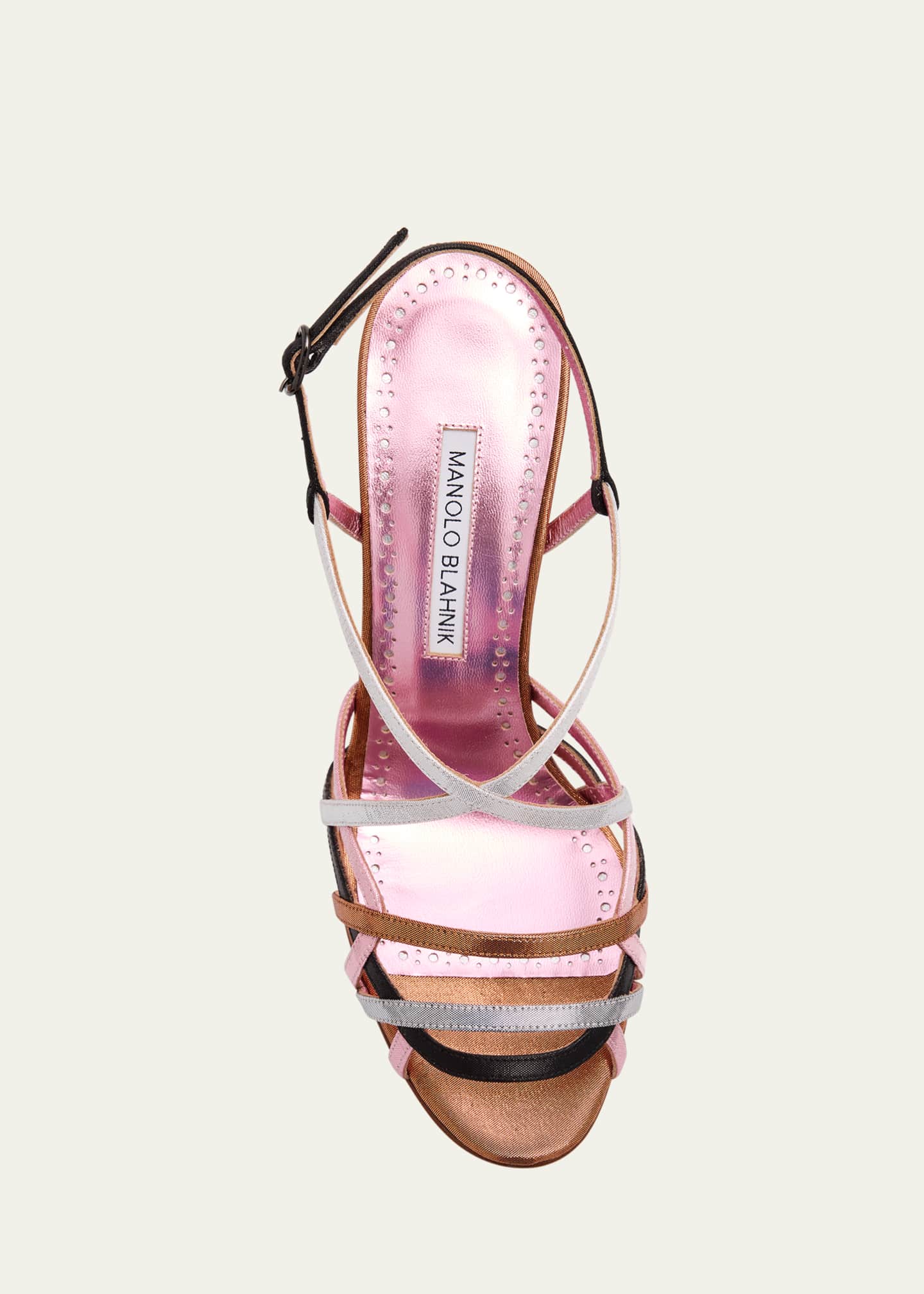 Manolo Blahnik Rayaah Multicolor Strappy Slingback Sandals Image 4 of 4