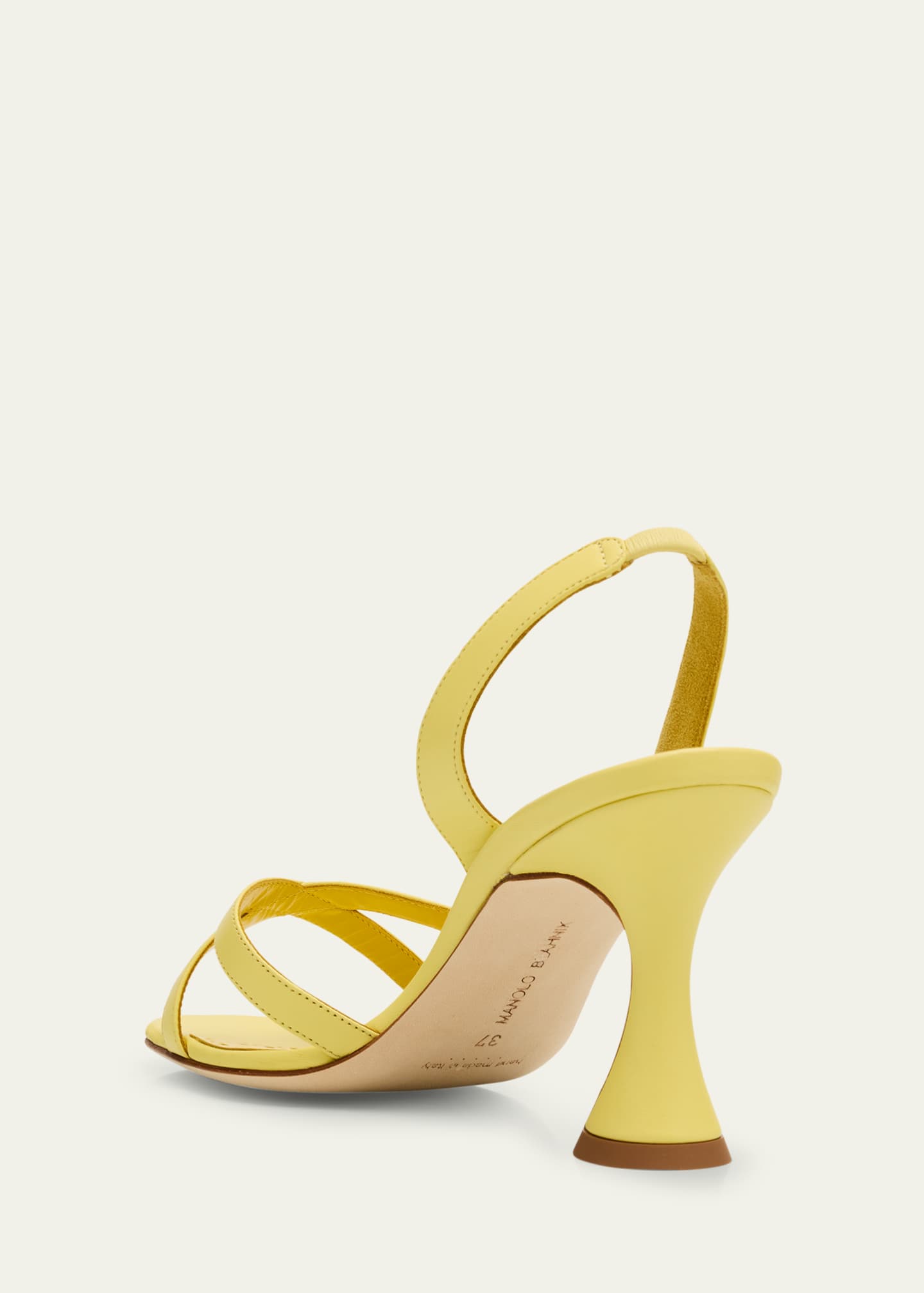 Manolo Blahnik Leather Crisscross Slingback Sandals Image 2 of 4