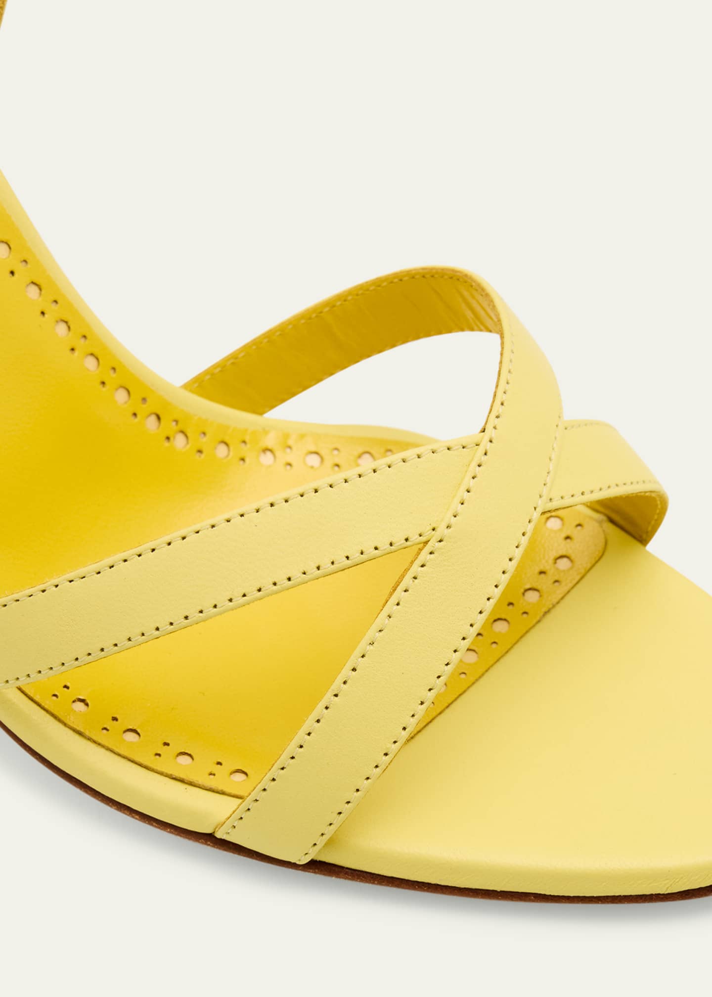 Manolo Blahnik Leather Crisscross Slingback Sandals Image 3 of 4