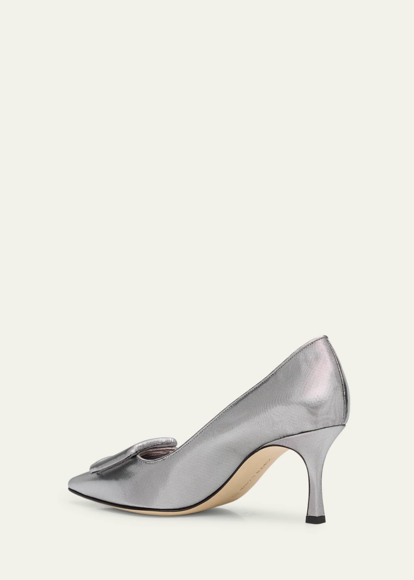 Manolo Blahnik Maysale 70mm Silky Buckle Pumps Image 2 of 4