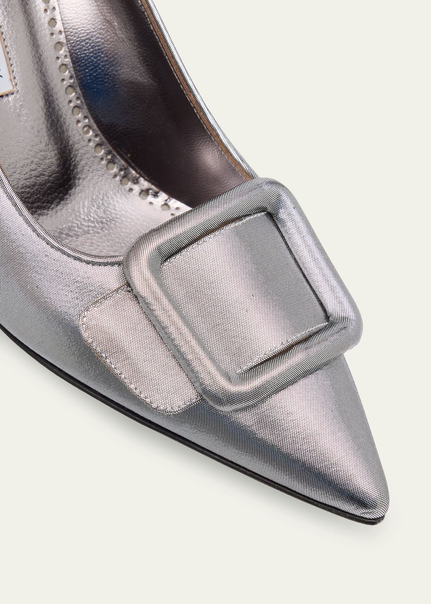Manolo Blahnik Maysale 70mm Silky Buckle Pumps Image 3 of 4