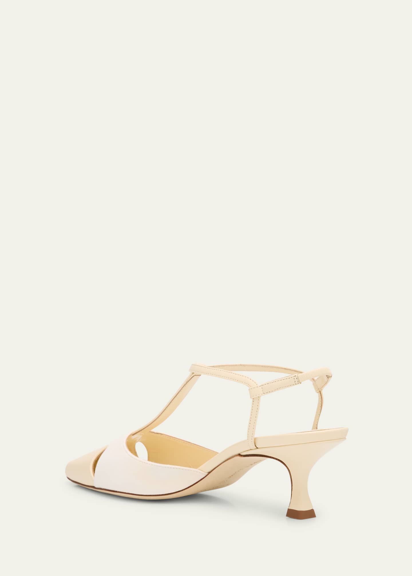 Manolo Blahnik Mixed Leather T-Strap Pumps - Bergdorf Goodman