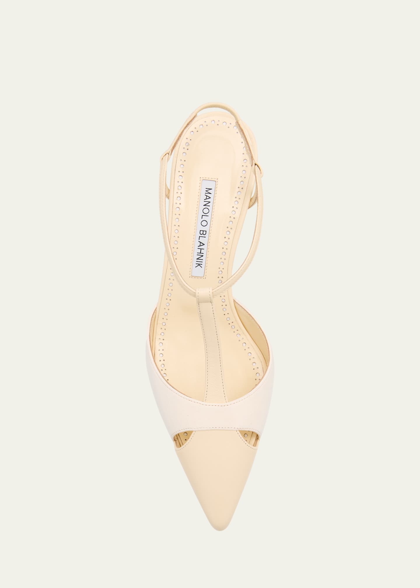 Manolo Blahnik Mixed Leather T-Strap Pumps - Bergdorf Goodman