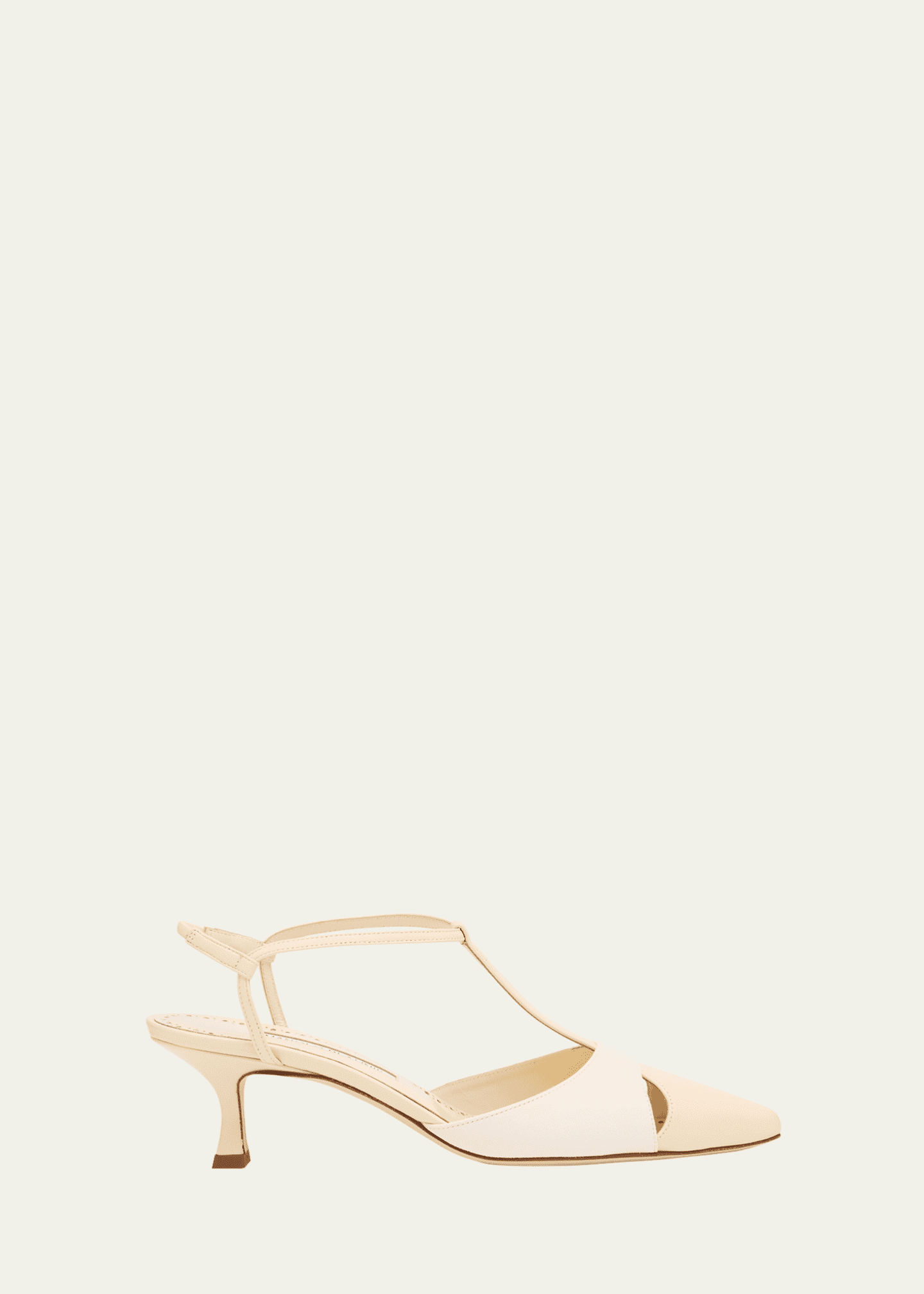 Manolo Blahnik Mixed Leather T-Strap Pumps - Bergdorf Goodman