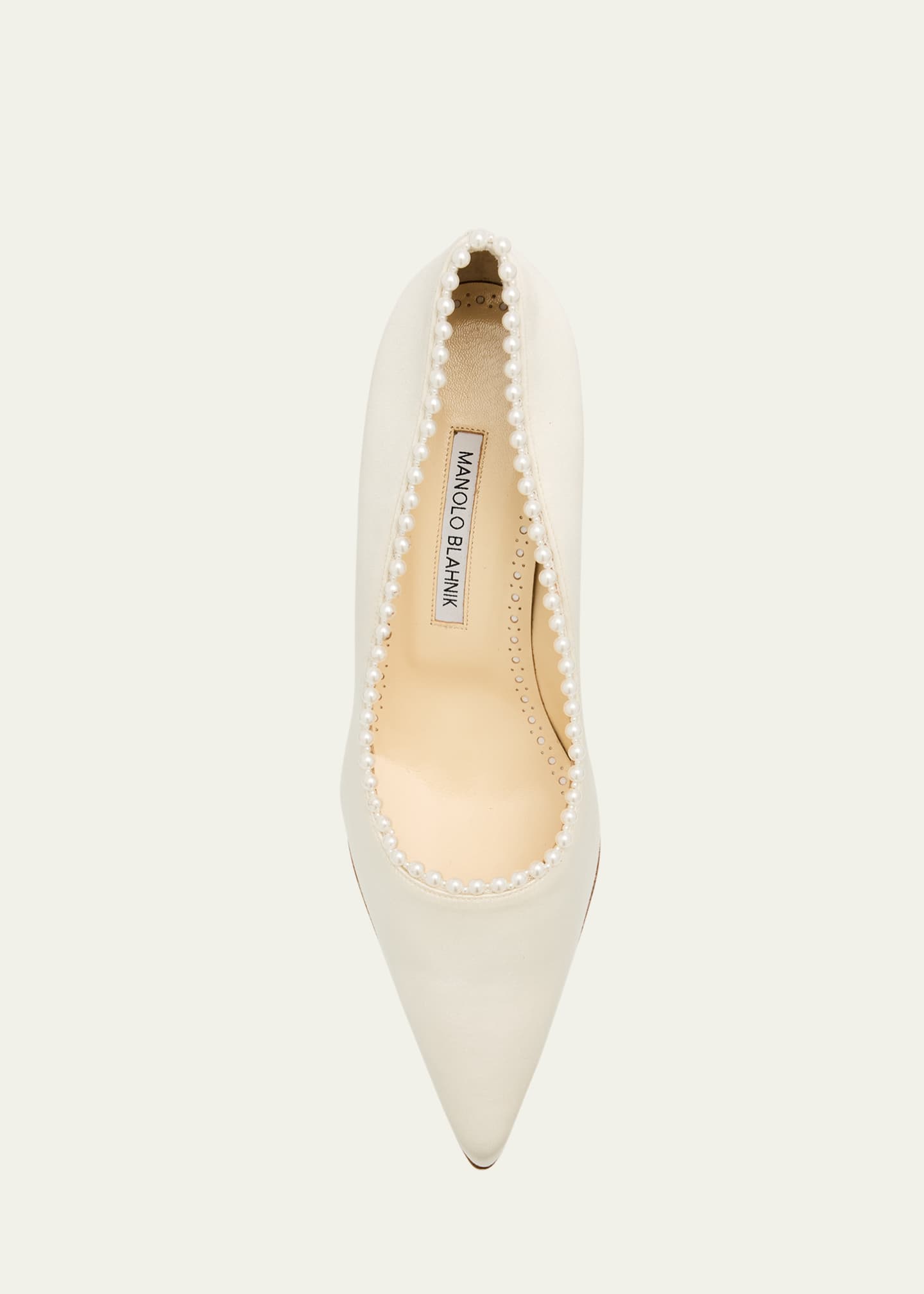 Manolo Blahnik Kifat 70mm Silk Pearly Classic Pumps Image 4 of 4