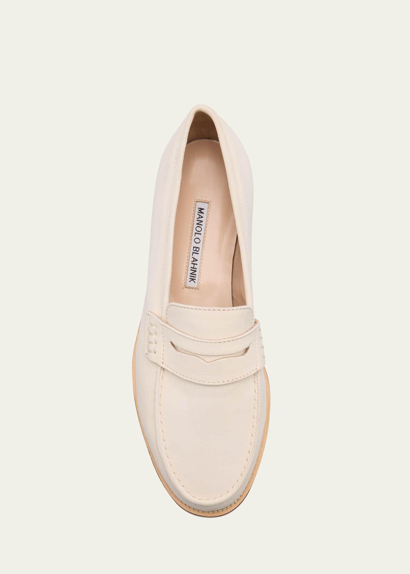 Manolo Blahnik Perrita Classic Suede Penny Loafers Image 4 of 4
