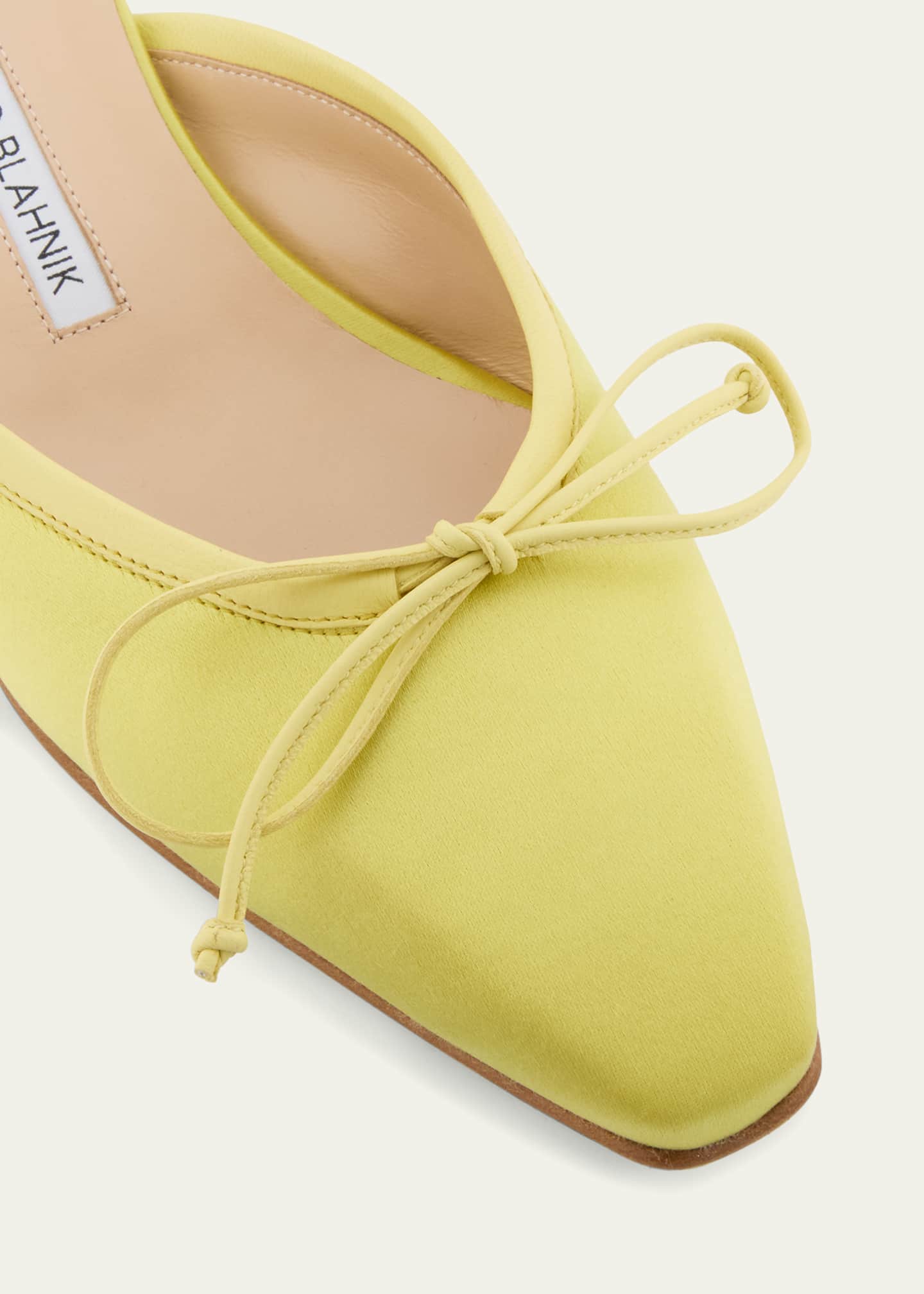 Manolo Blahnik Satin Bow Ballerina Flats Image 5 of 6