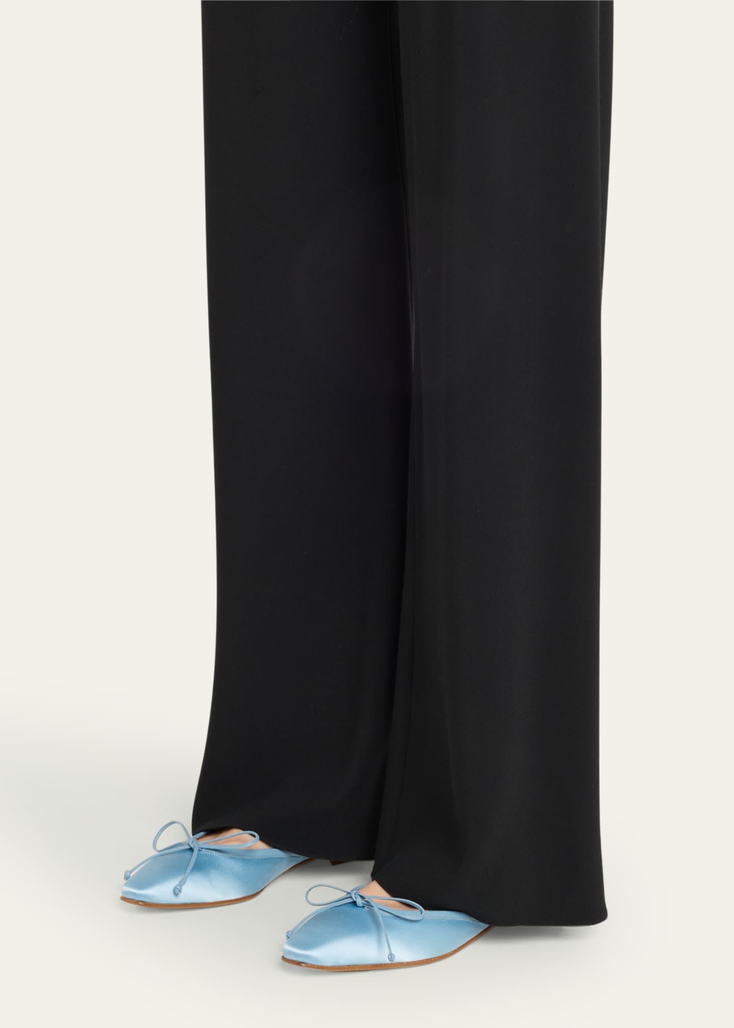 Manolo Blahnik Satin Bow Ballerina Flats Image 2 of 6