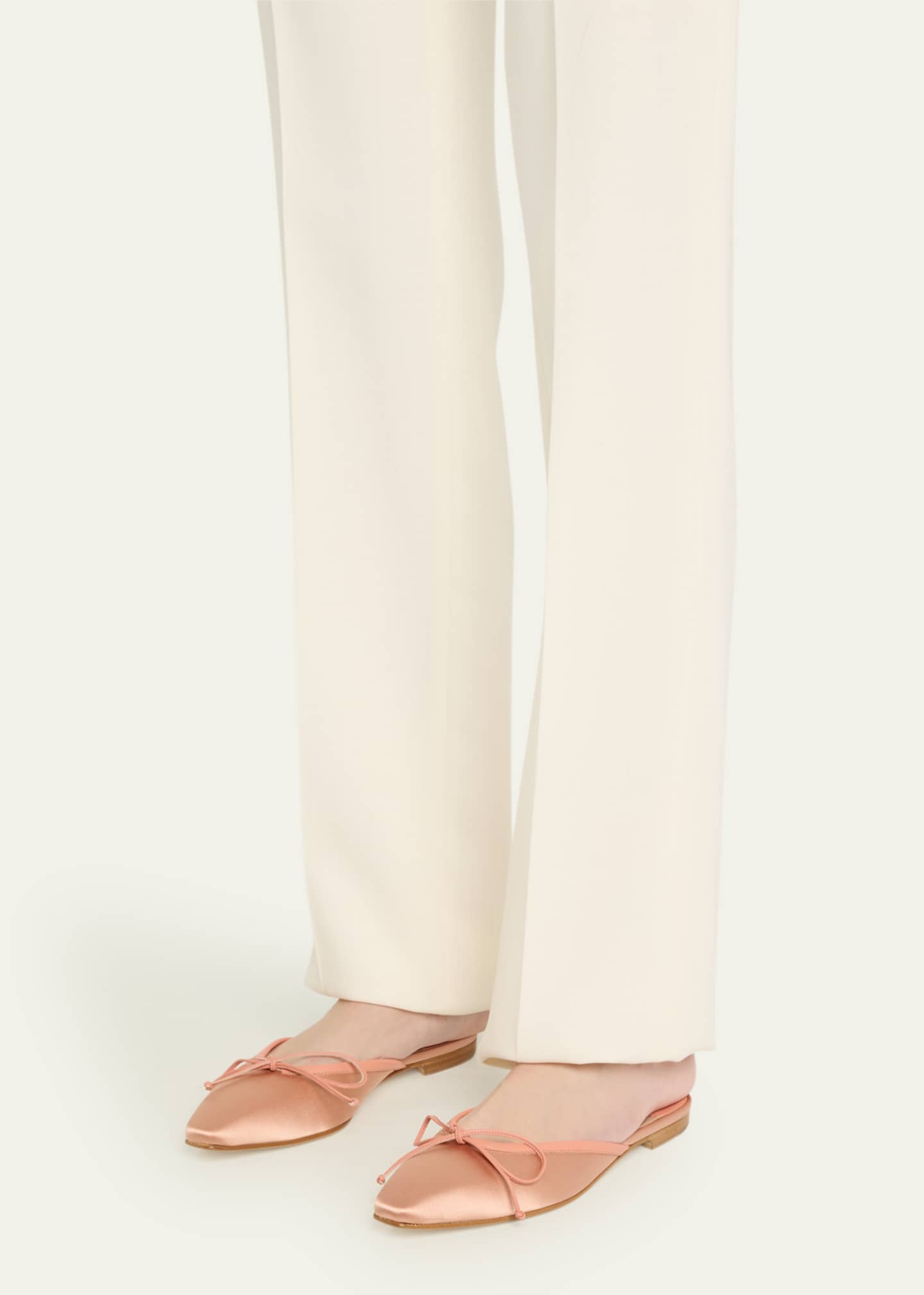Manolo Blahnik Satin Bow Ballerina Flats Image 2 of 6