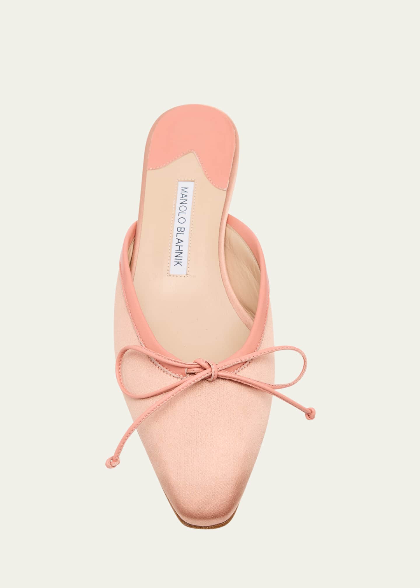 Manolo Blahnik Satin Bow Ballerina Flats Image 6 of 6