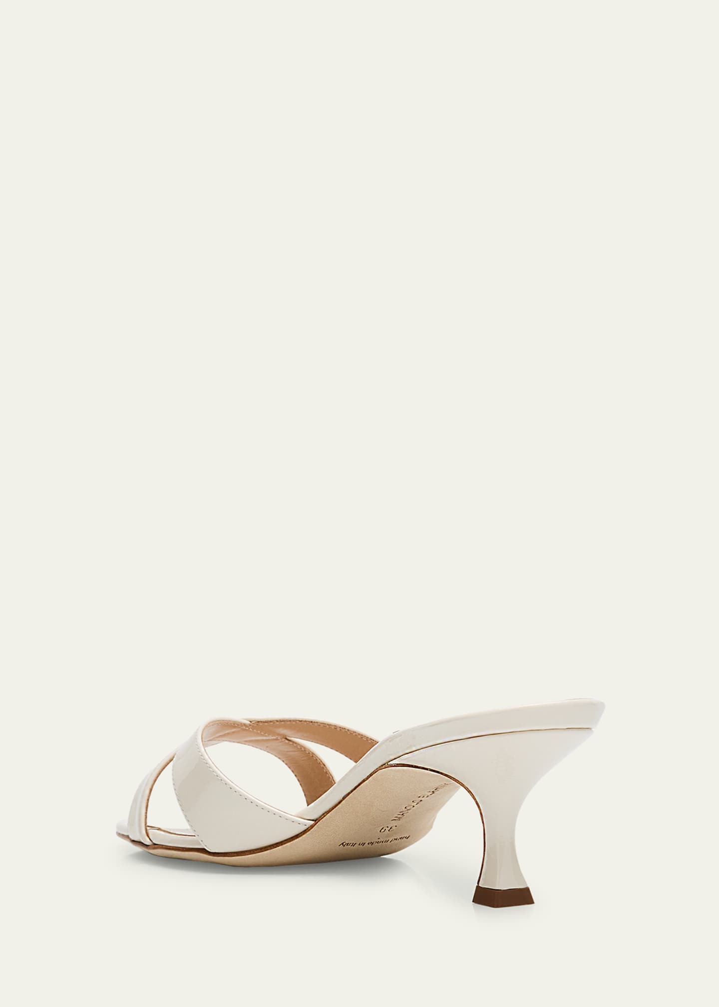 Manolo Blahnik Patent Leather Crisscross Slide Sandals Image 4 of 6