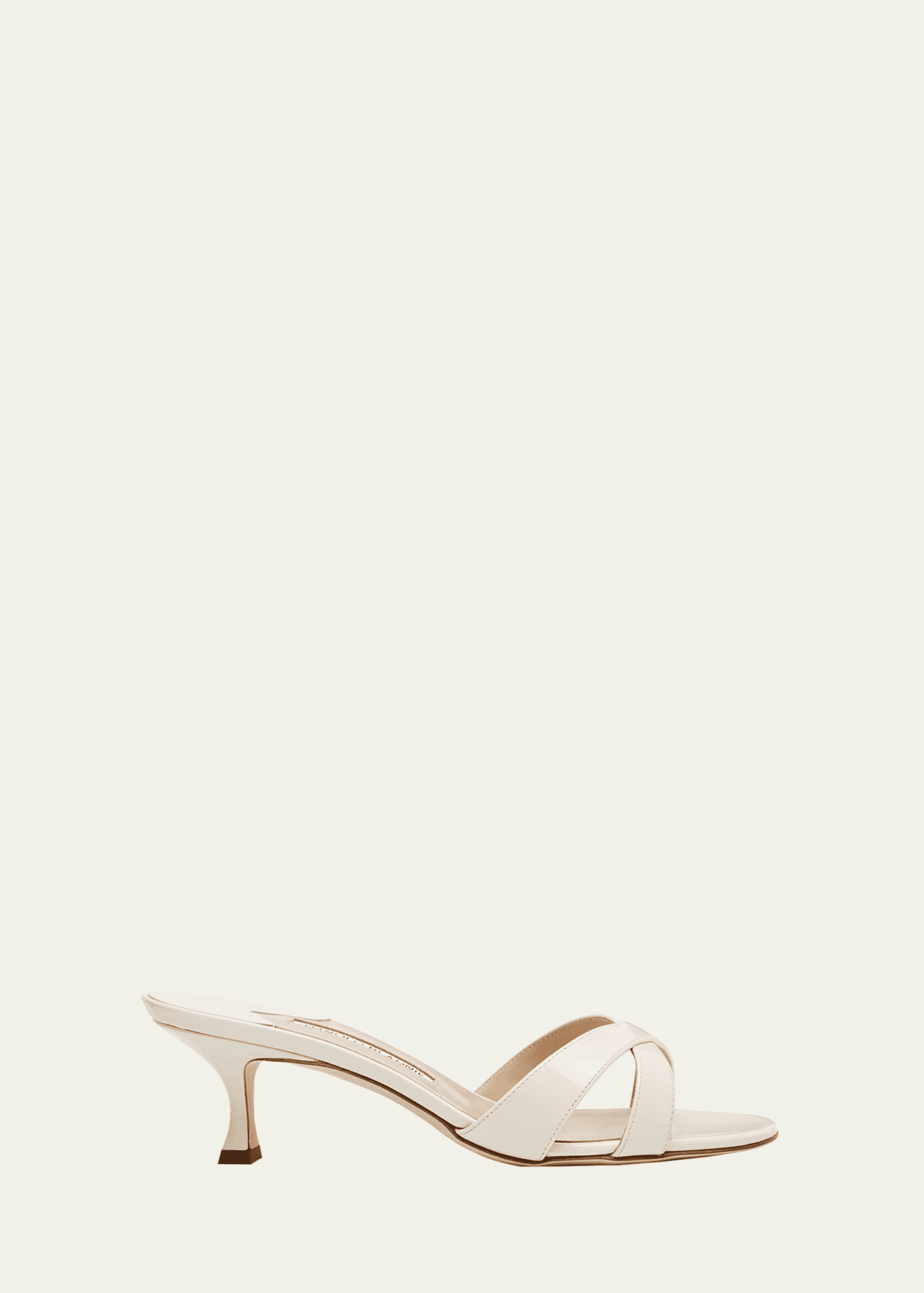 Manolo Blahnik Patent Leather Crisscross Slide Sandals Image 1 of 6