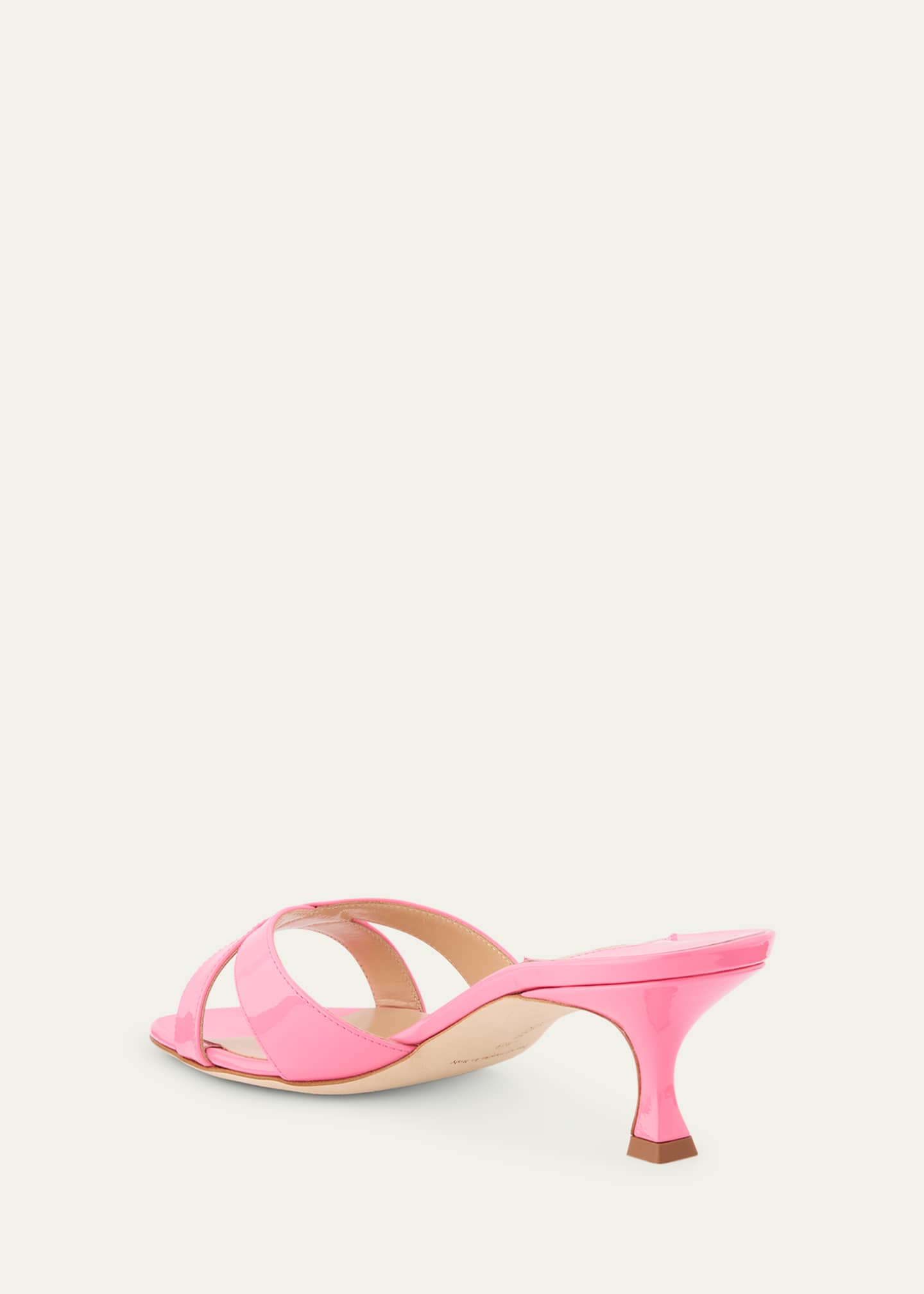 Manolo Blahnik Patent Leather Crisscross Slide Sandals Image 4 of 6