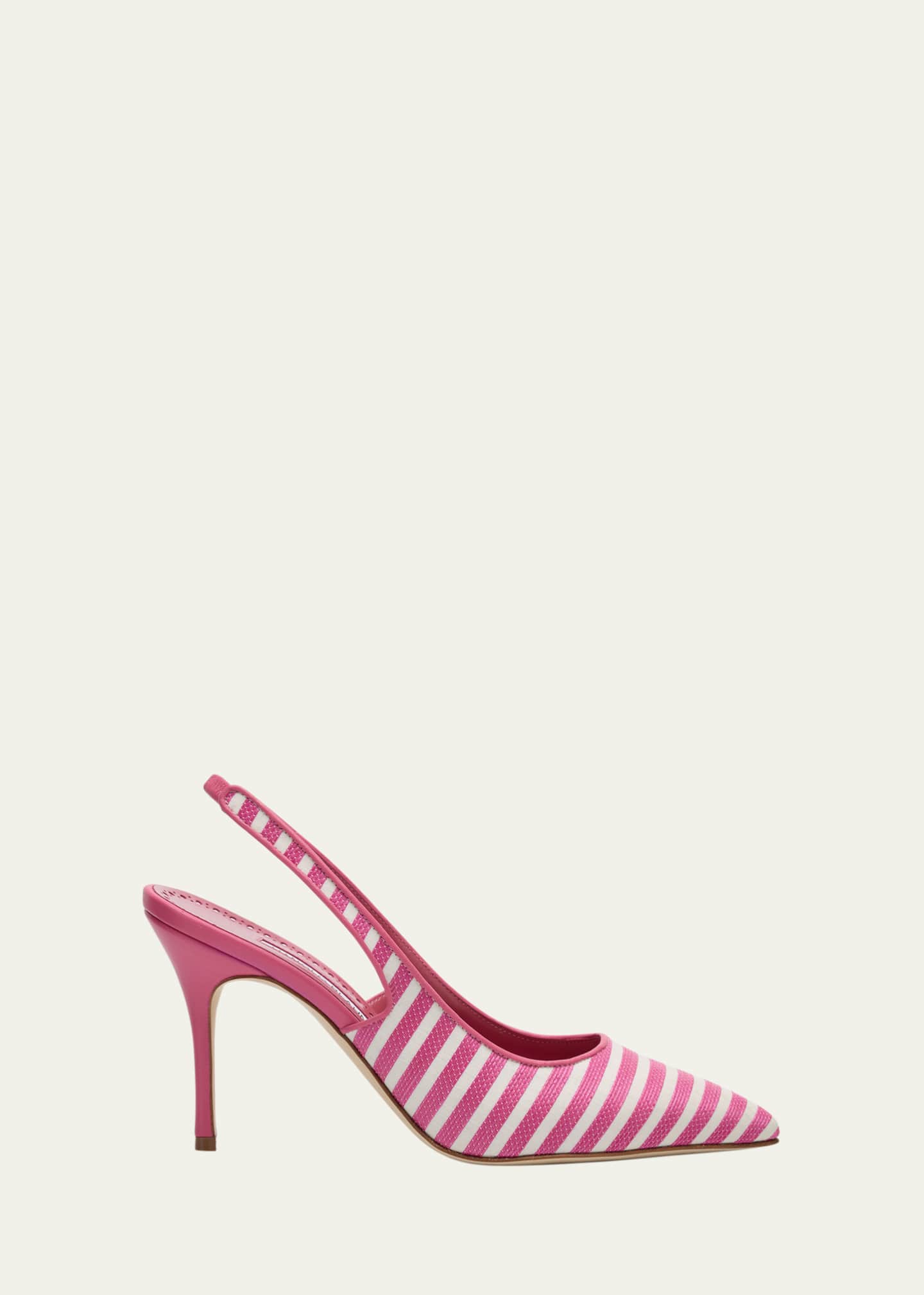 Manolo Blahnik Bicolor Cotton Slingback Pumps Image 1 of 6