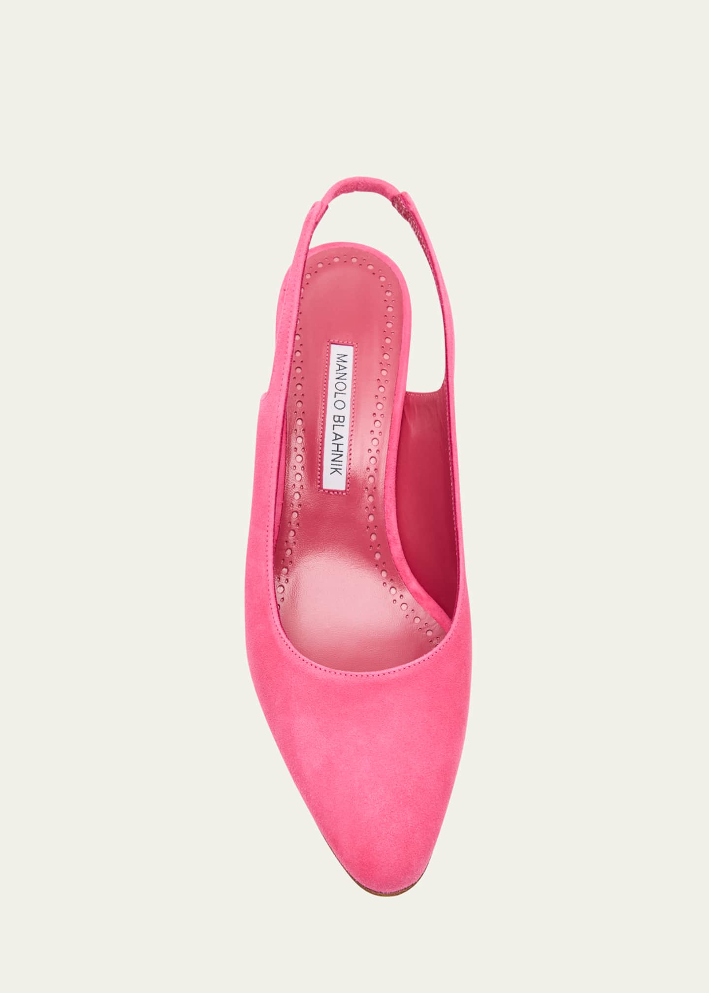 Manolo Blahnik Suede Block-Heel Slingback Pumps Image 4 of 4