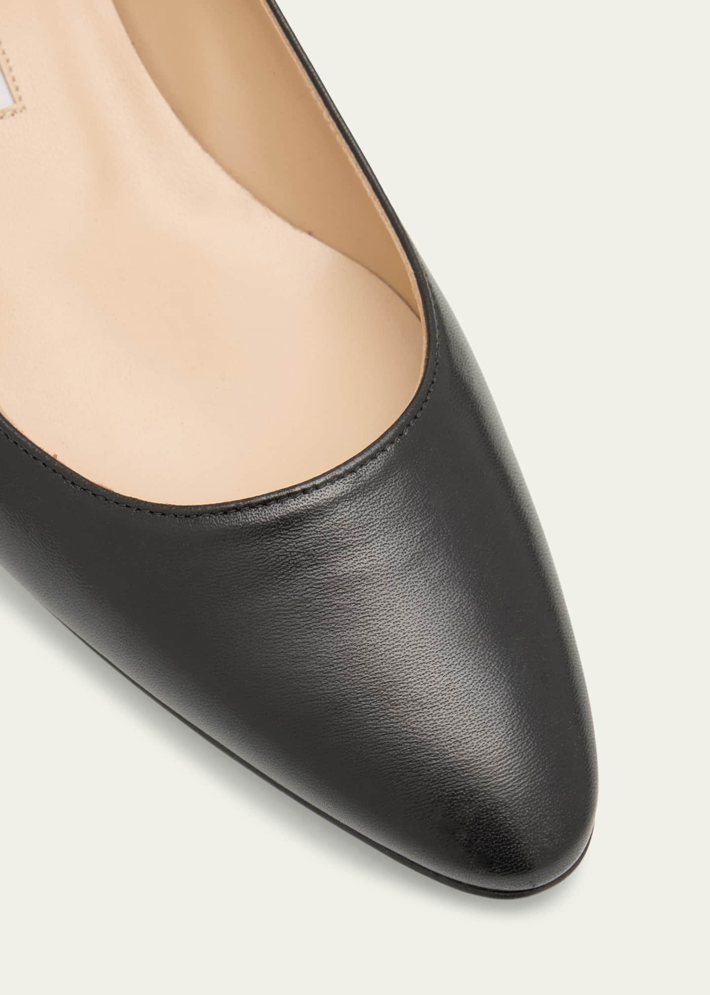 Manolo Blahnik Lista Leather Block-Heel Pumps - Bergdorf Goodman