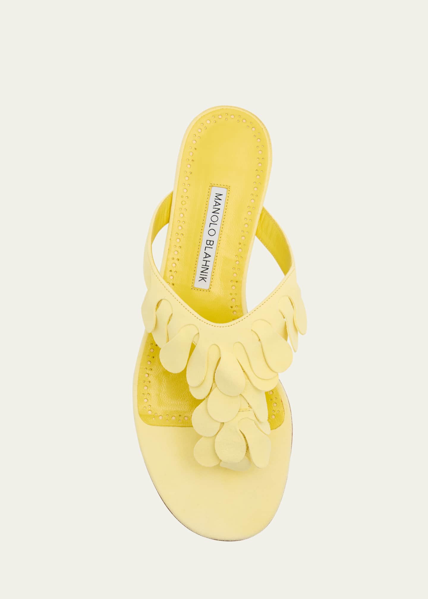 Manolo Blahnik Tamako Suede Flat Sandals Image 4 of 4