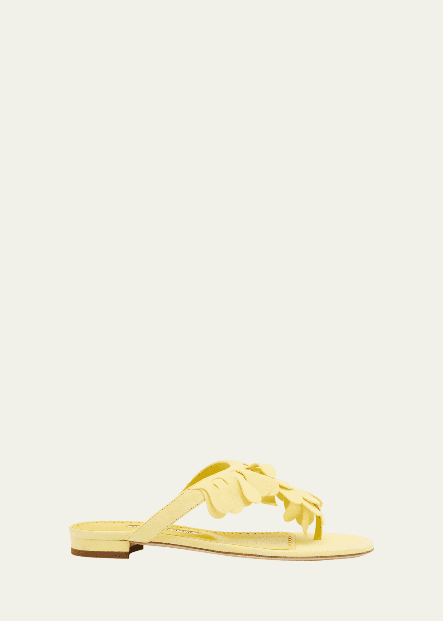 Manolo Blahnik Tamako Suede Flat Sandals Image 1 of 4
