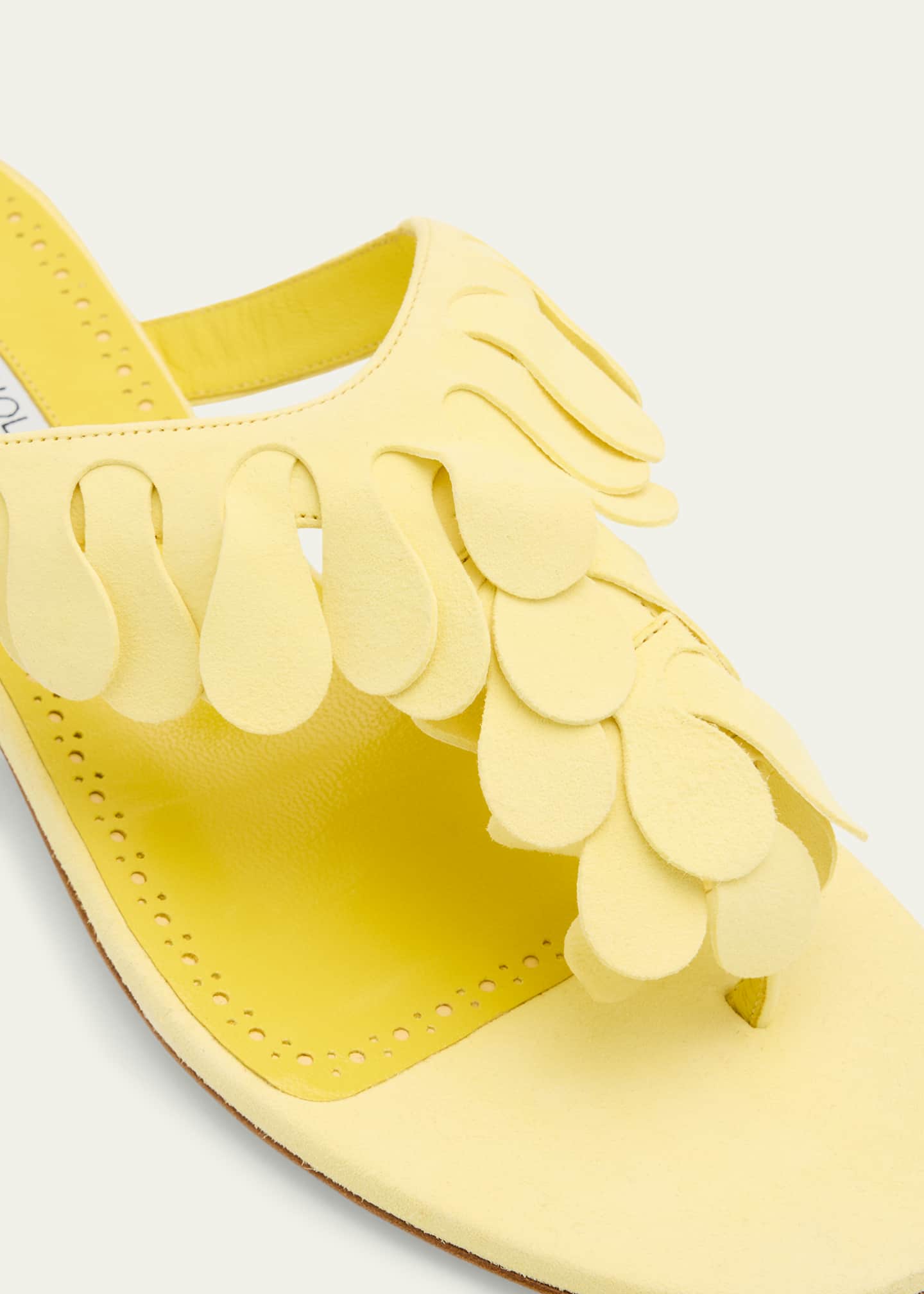 Manolo Blahnik Tamako Suede Flat Sandals Image 3 of 4