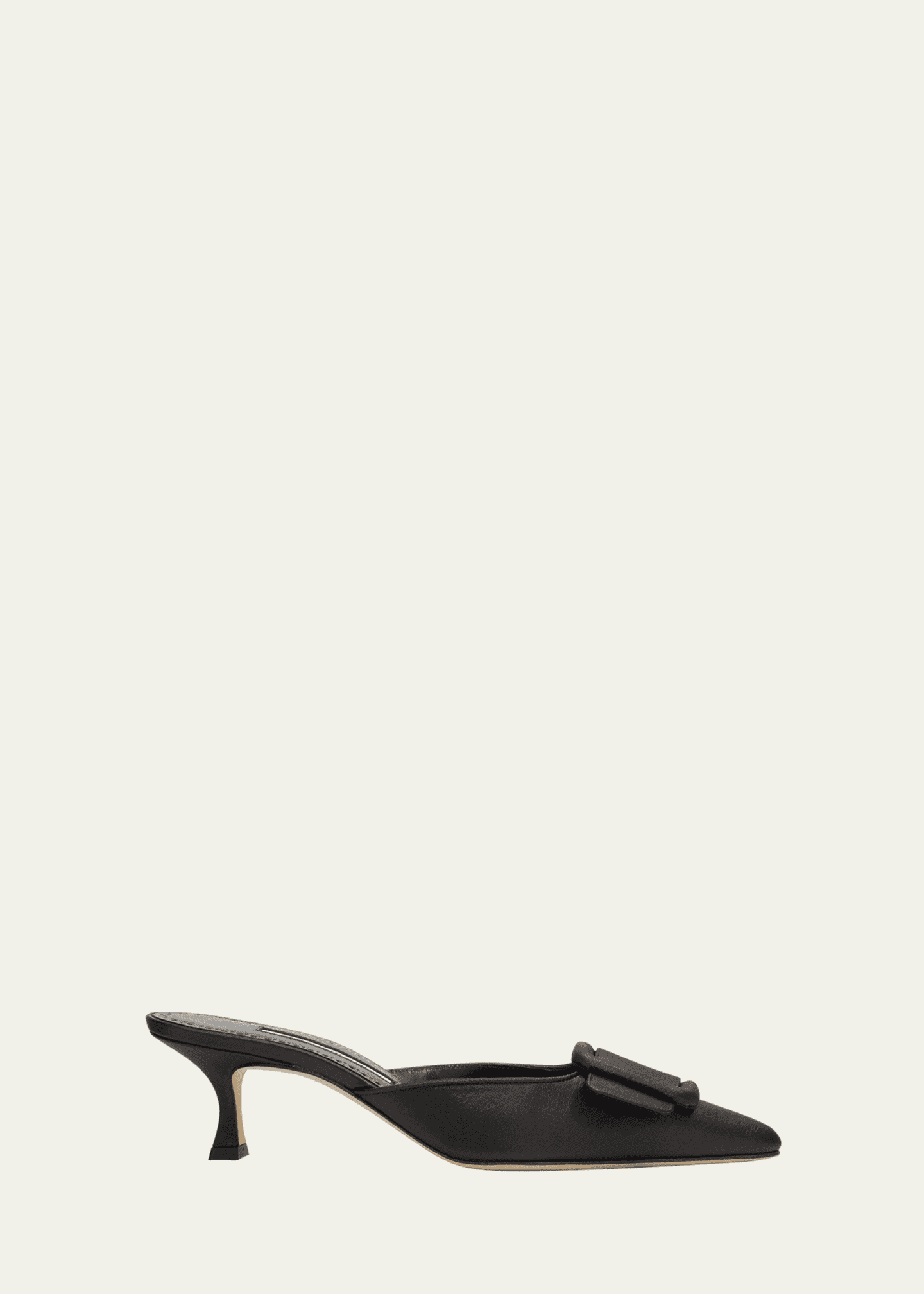 Manolo Blahnik Maysale Satin Buckle Mule Pumps Image 1 of 4