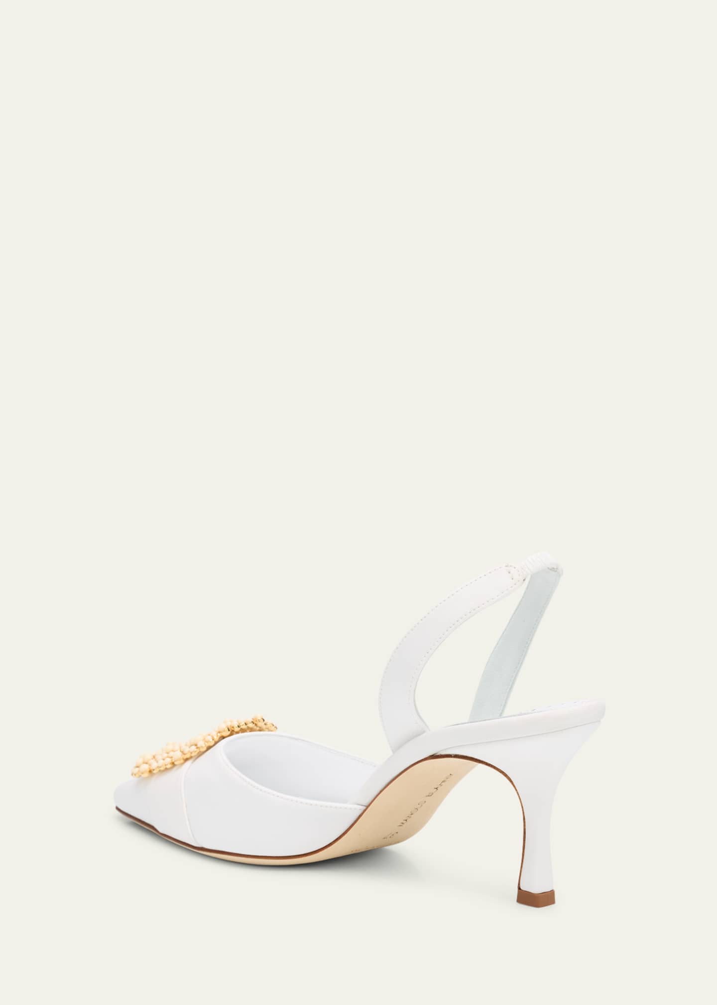 Manolo Blahnik Gibsli Silk Buckle Slingback Pumps Image 2 of 4