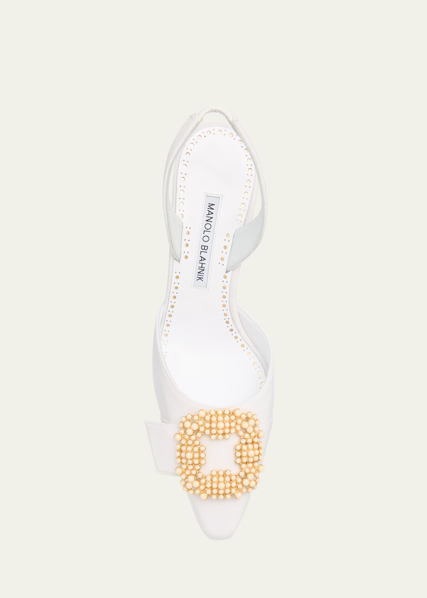 Manolo Blahnik Gibsli Silk Buckle Slingback Pumps Image 4 of 4