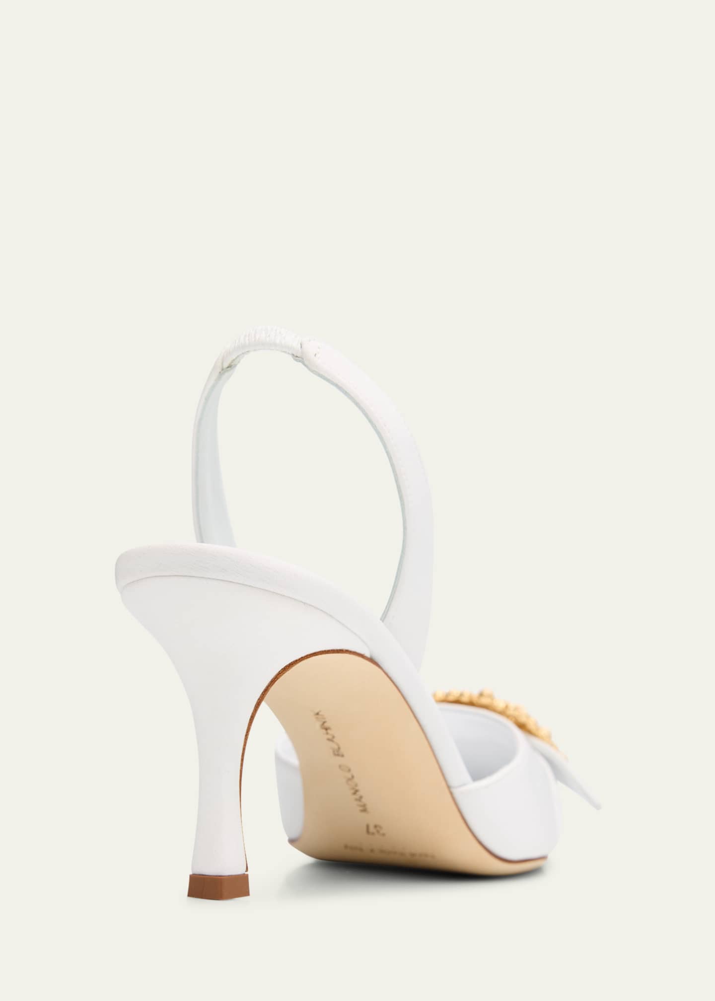 Manolo Blahnik Gibsli Silk Buckle Slingback Pumps Image 3 of 4