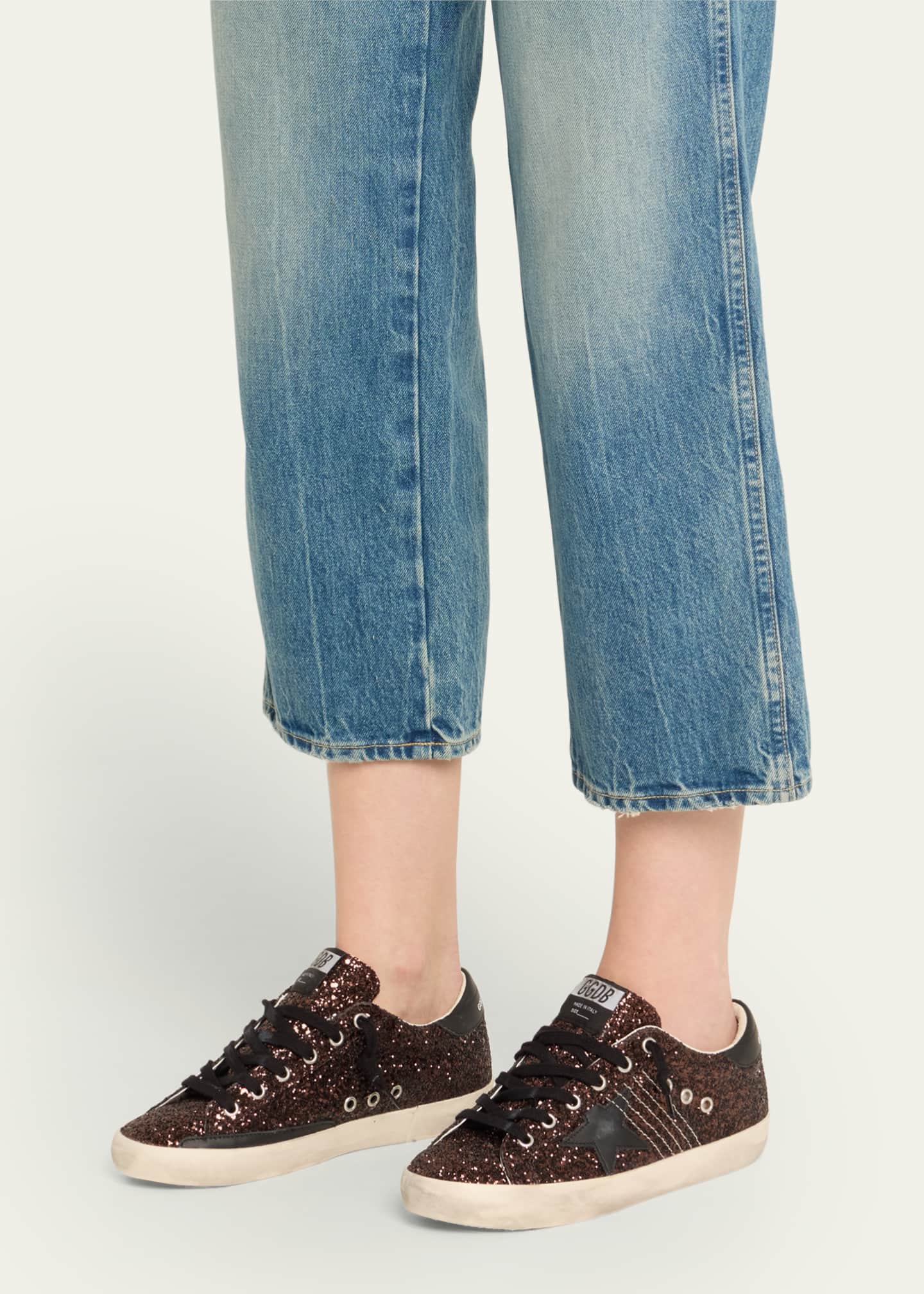 Golden Goose Super-Star Low-Top Glitter Sneakers Image 2 of 6